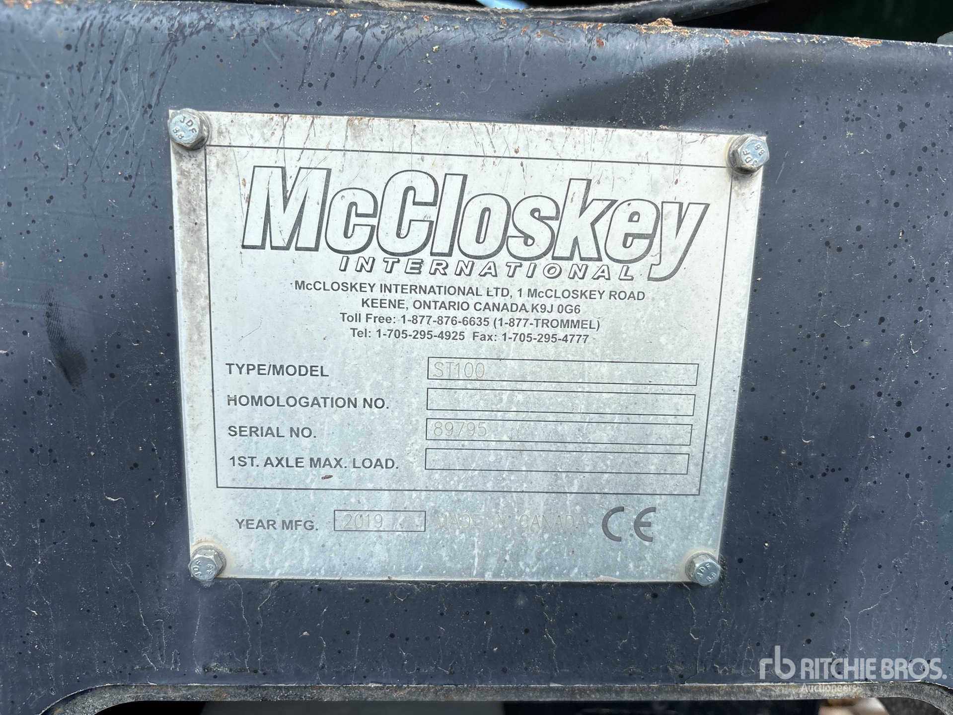 2019 Mccloskey ST100