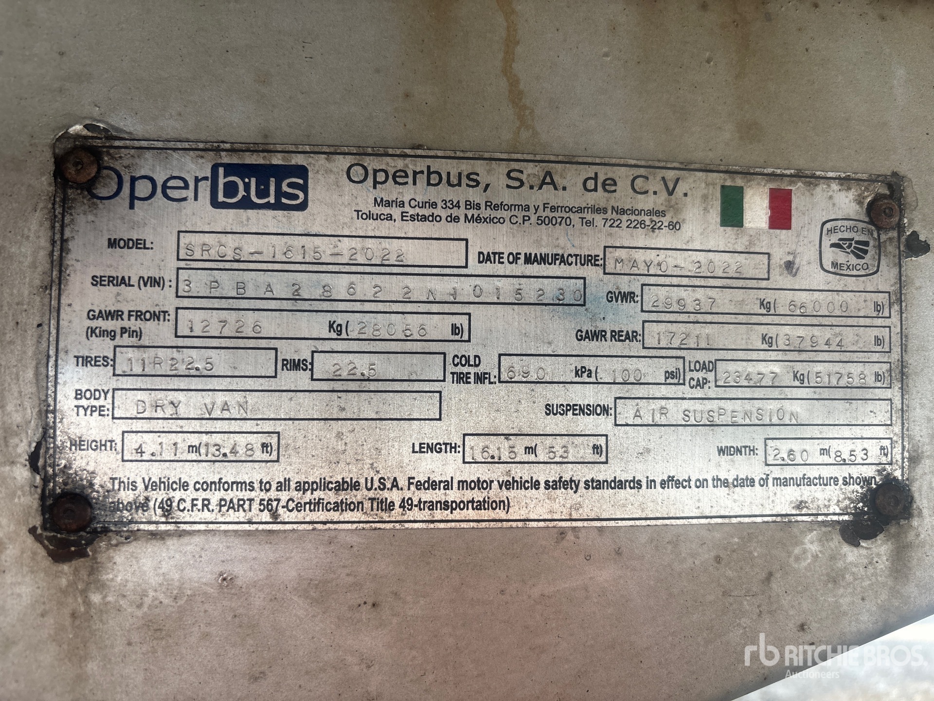 2022 Operbus 53 ft T/A