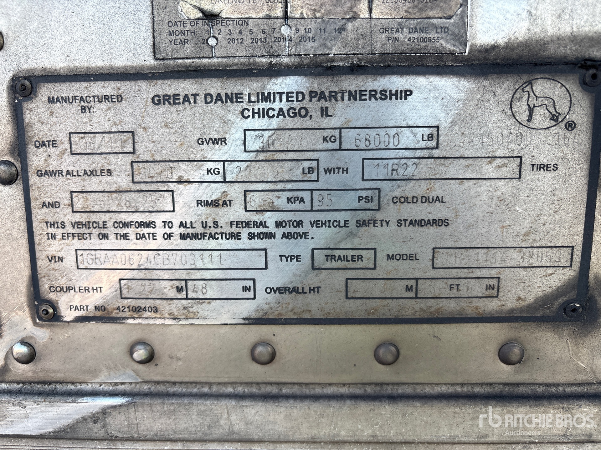 2012 Great Dane 53 ft T/A