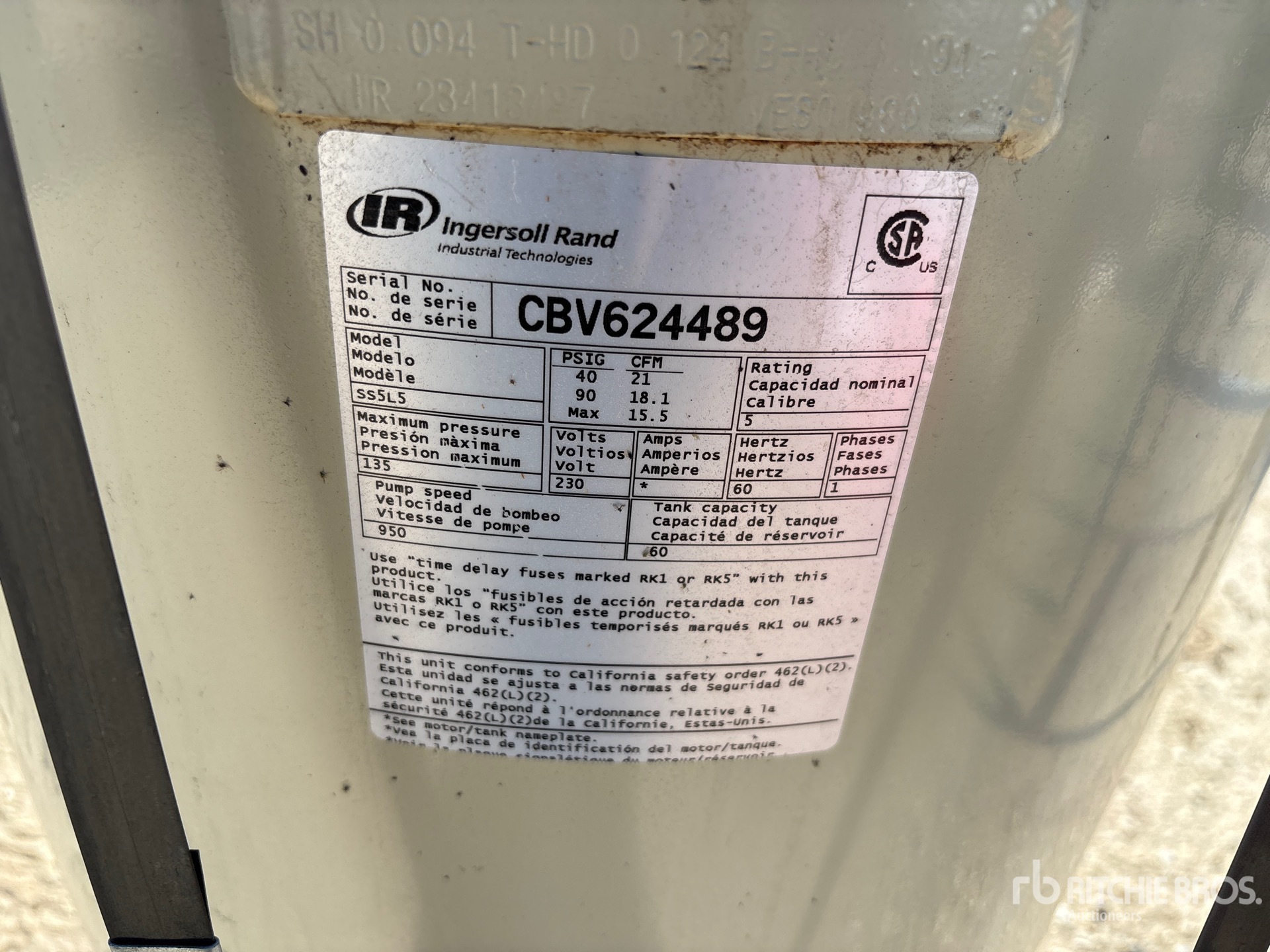 Ingersoll Rand 21 CFM MOBILE 60 L