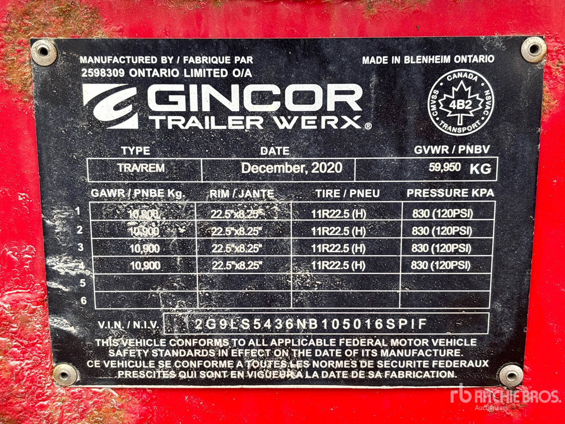 General Appearance with Serial Number / VIN