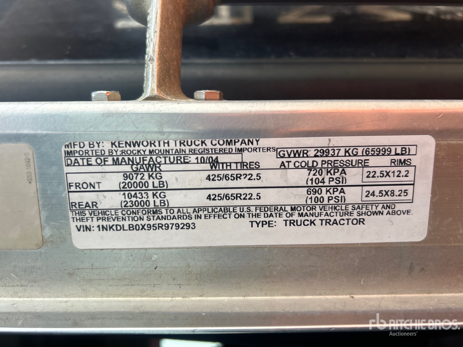 General Appearance with Numéro de série/Numéro d'identification du véhicule automobile