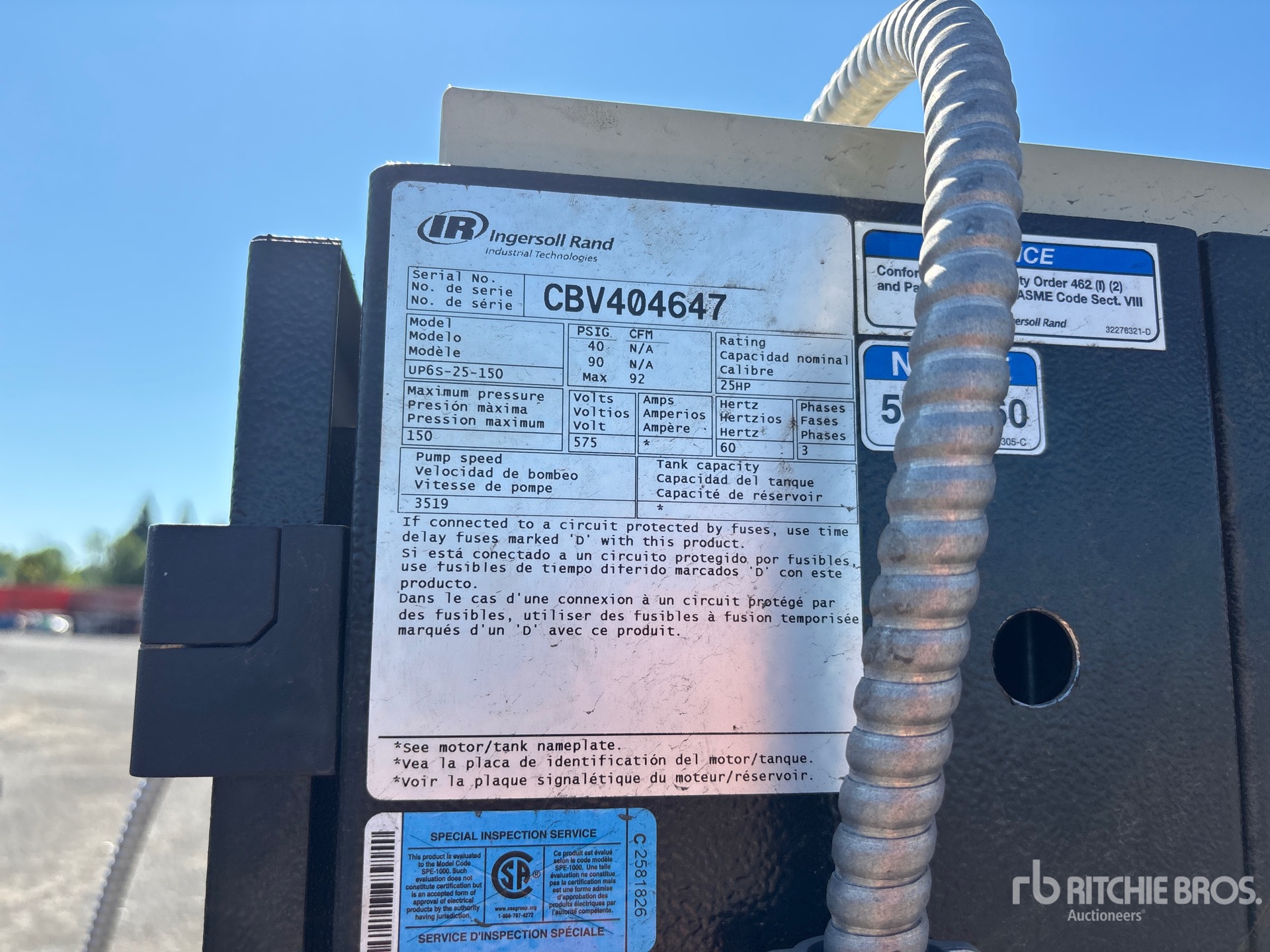 2016 Ingersoll Rand UP6S-25-150TN1E