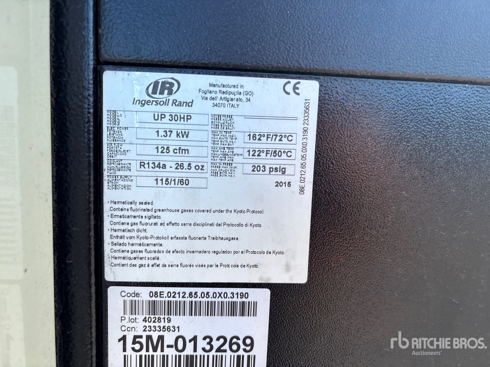 2016 Ingersoll Rand UP6S-25-150TN1E