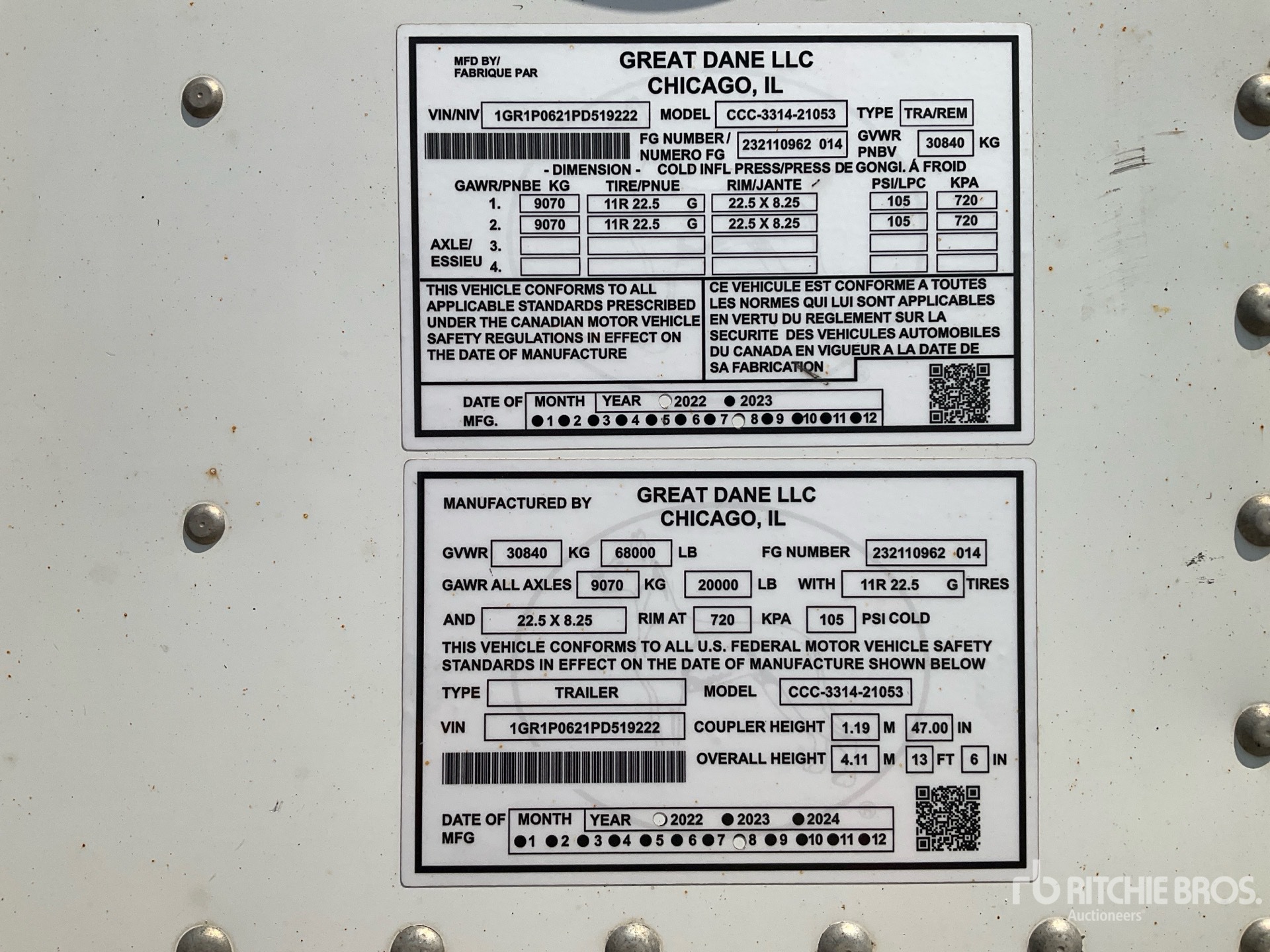2023 Great Dane 53 ft x 102 in T/A