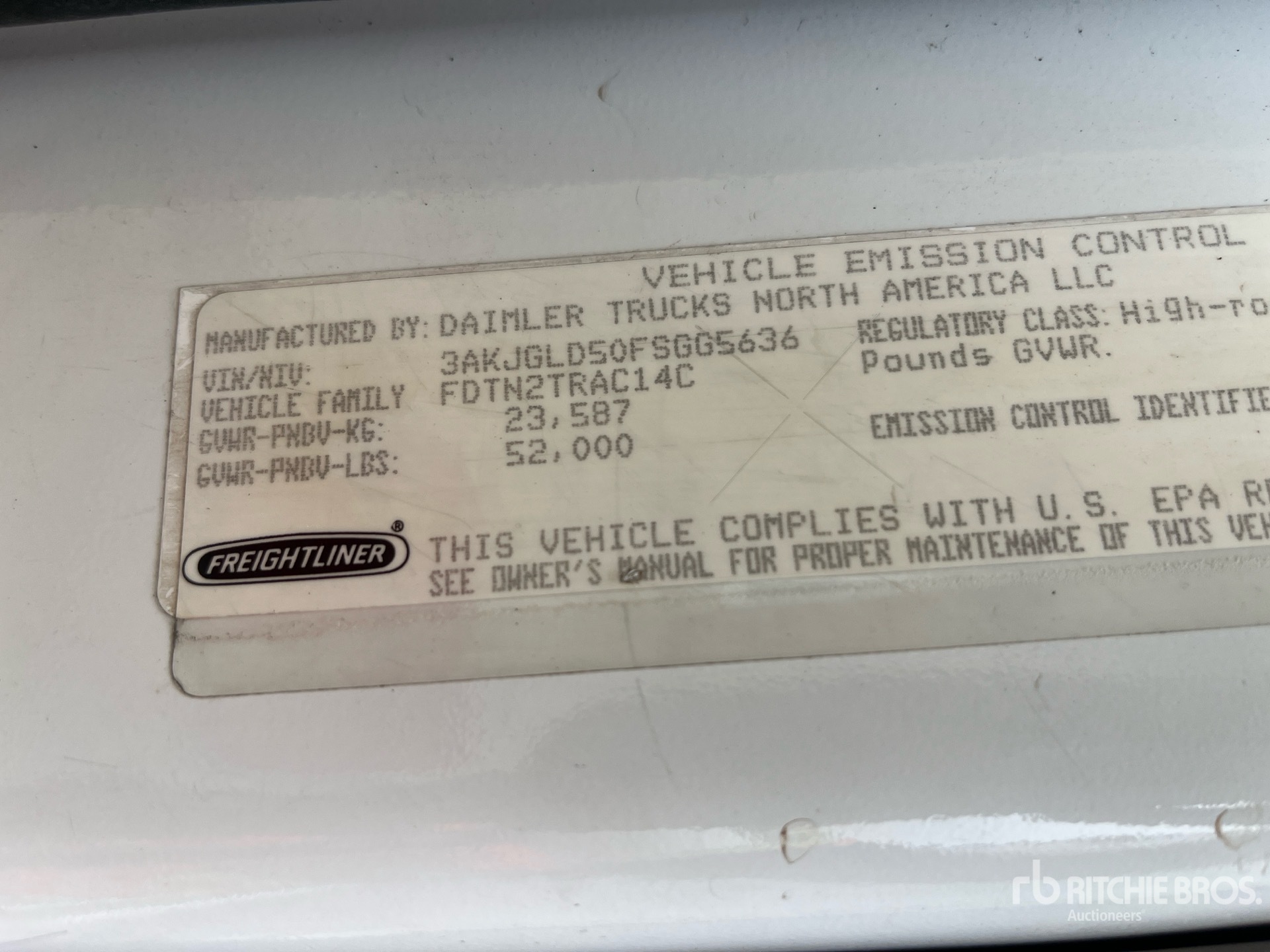 2015 Freightliner CASCADIA 125