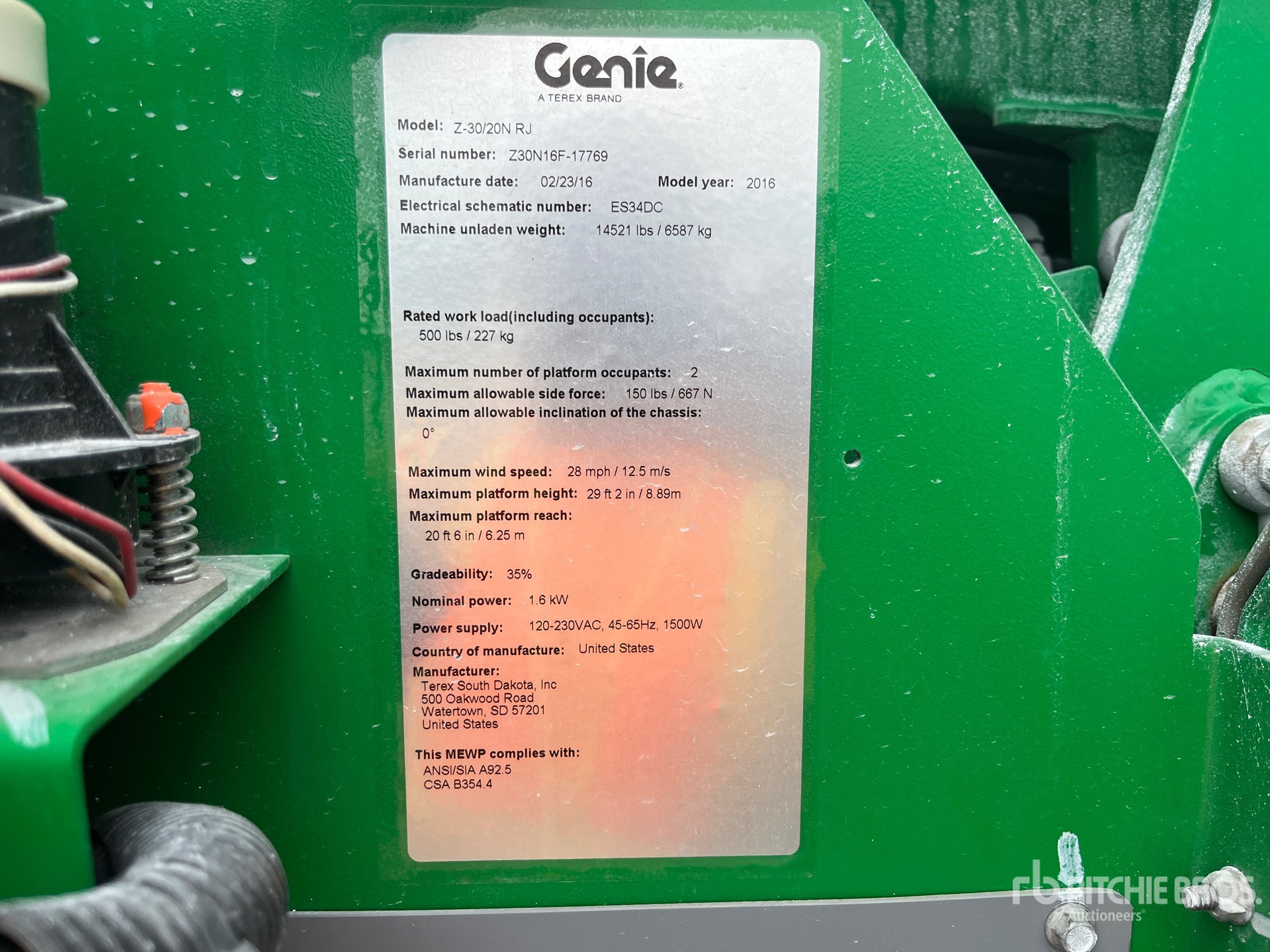 2016 Genie Z-30/20N RJ