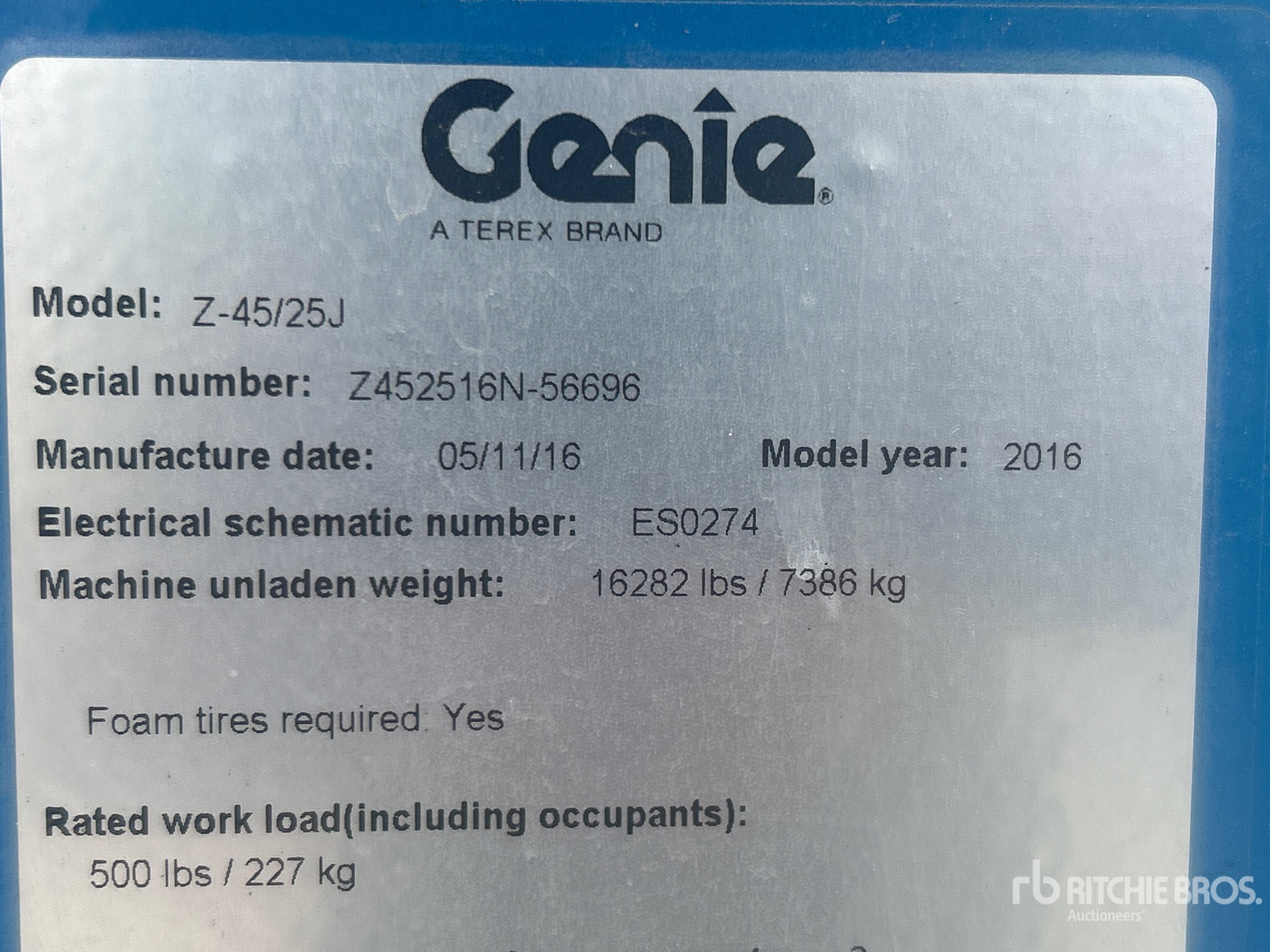 2016 Genie Z4525J
