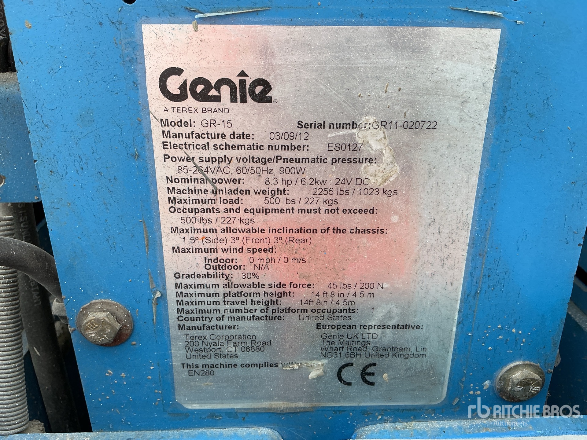 2012 Genie GR15