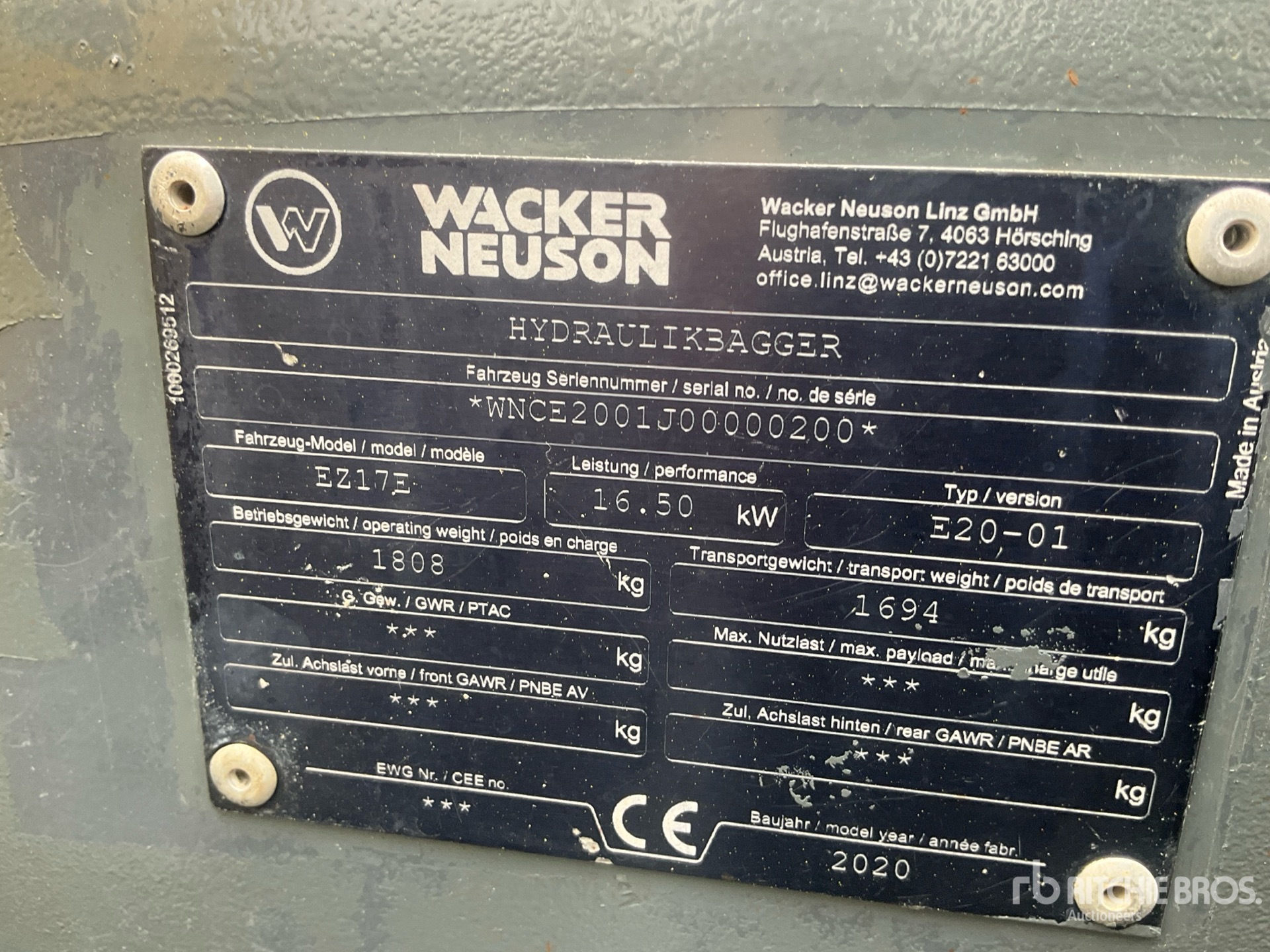 2020 Wacker Neuson EZ17E