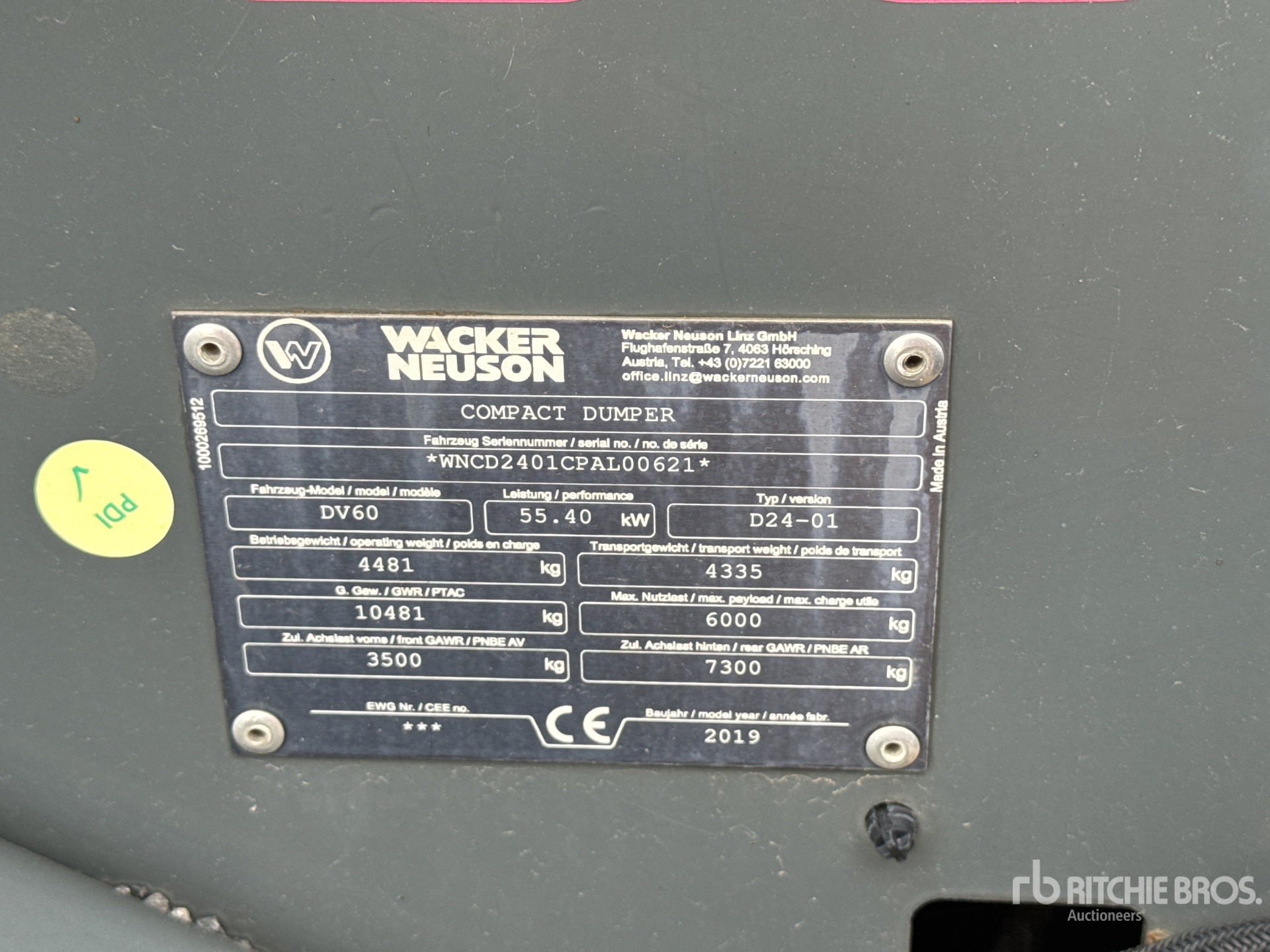 2019 Wacker Neuson DV60