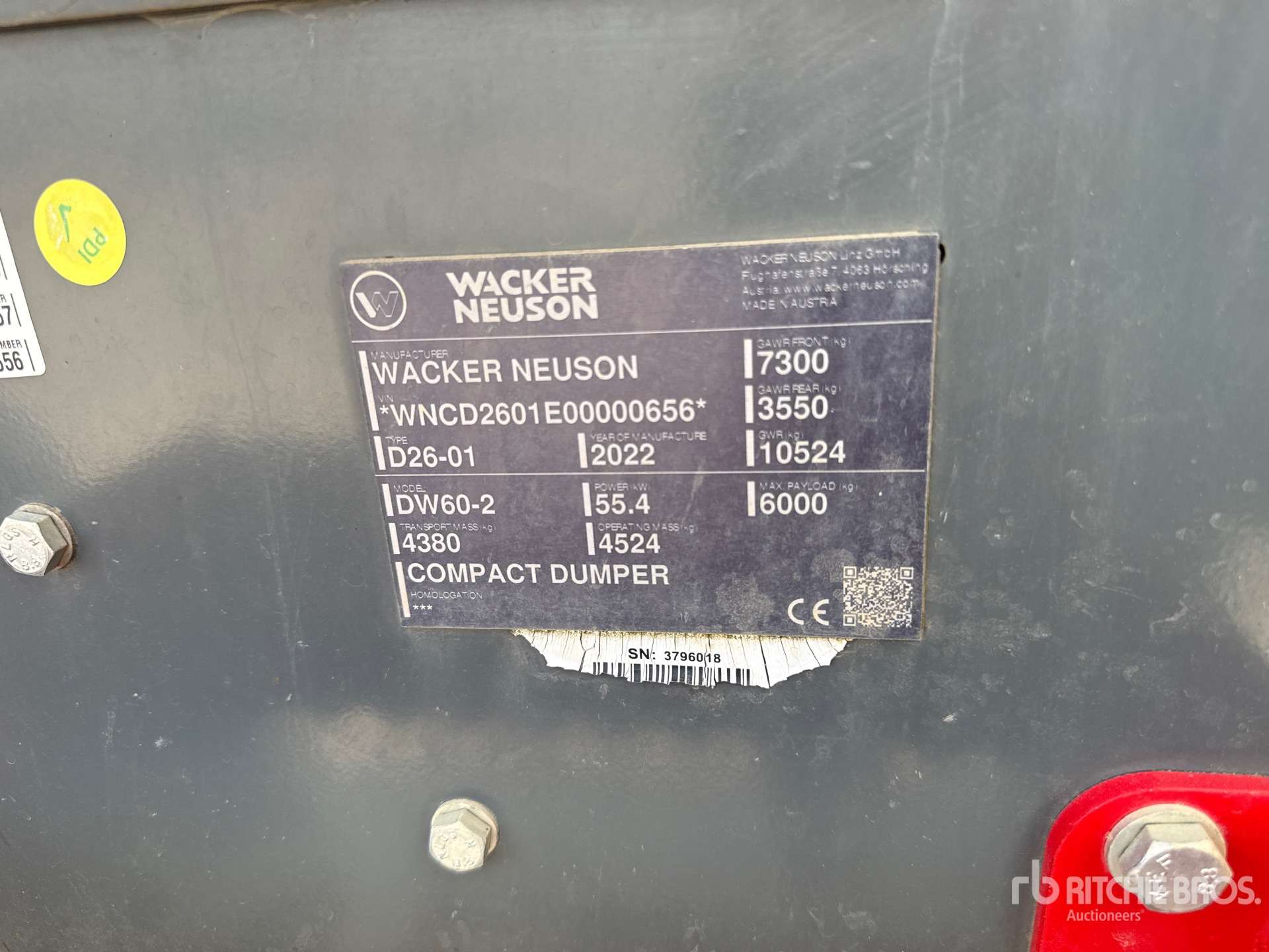 2022 Wacker Neuson DW60-2 *C