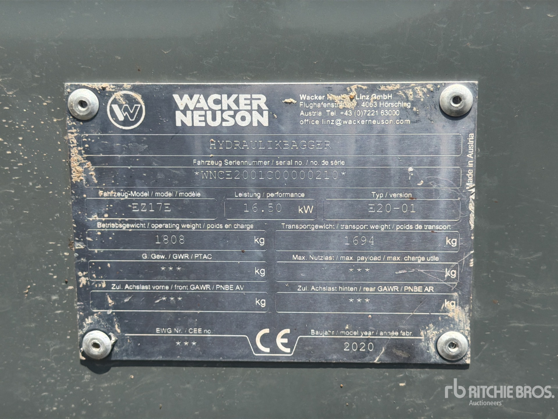 2020 Wacker Neuson EZ17E