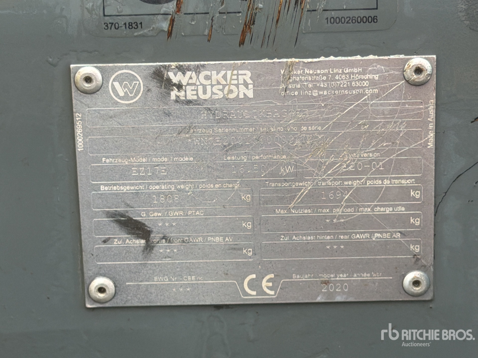 2020 Wacker Neuson EZ17E