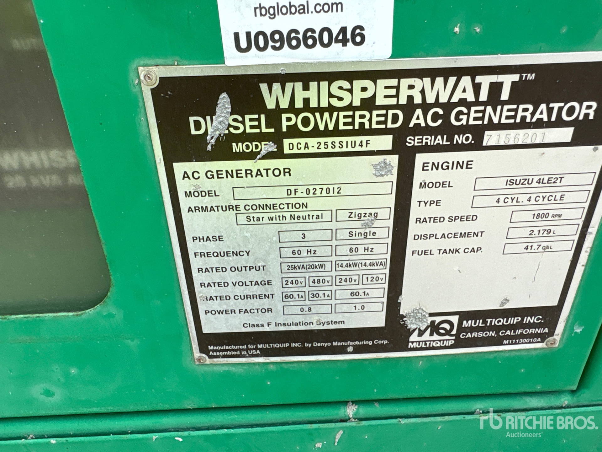 2018 Multiquip DCA25SSIU4FSG