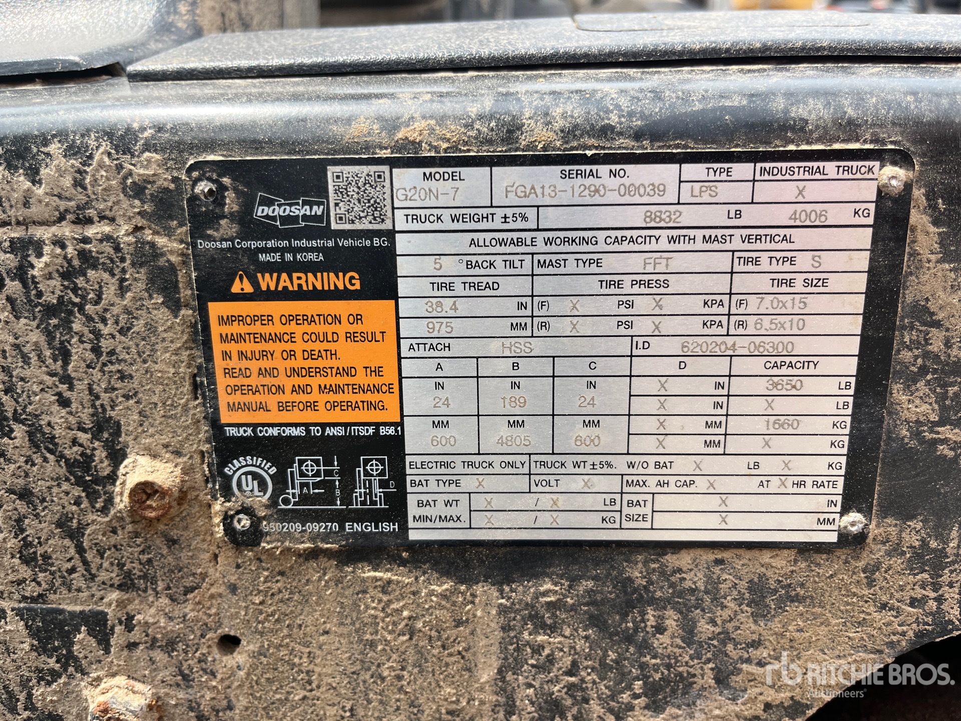 2019 Doosan G20N-7