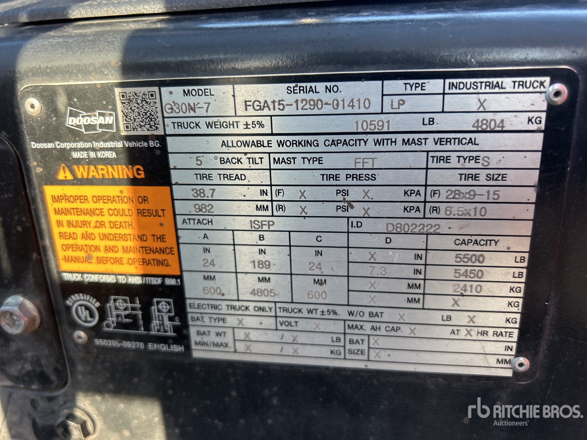 2019 Doosan G30N-7