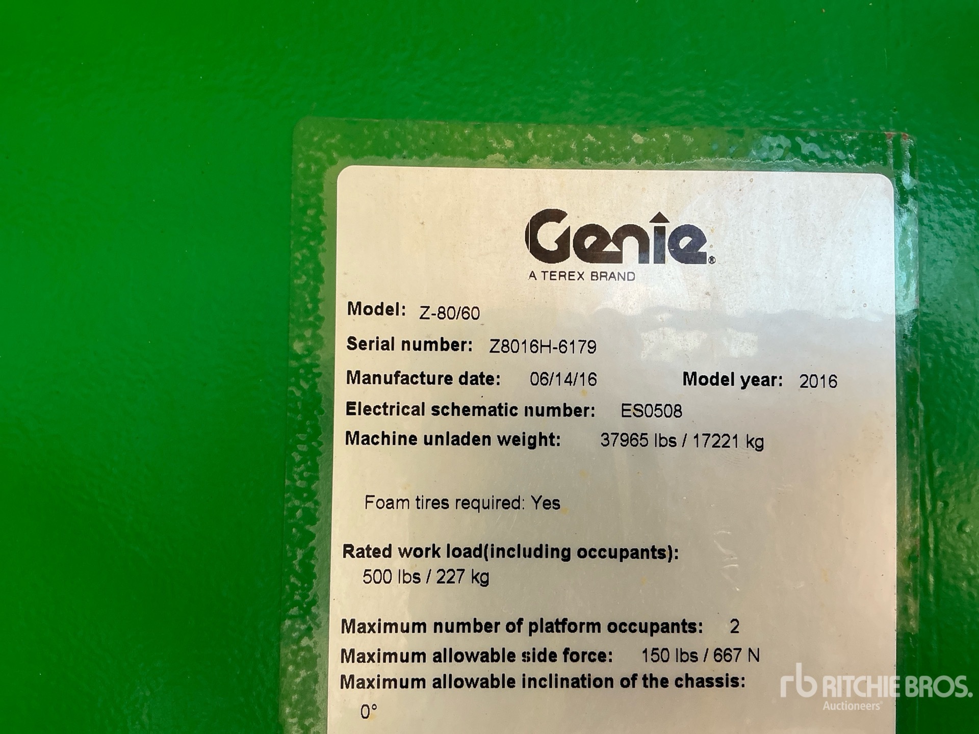 2016 Genie Z-80/60