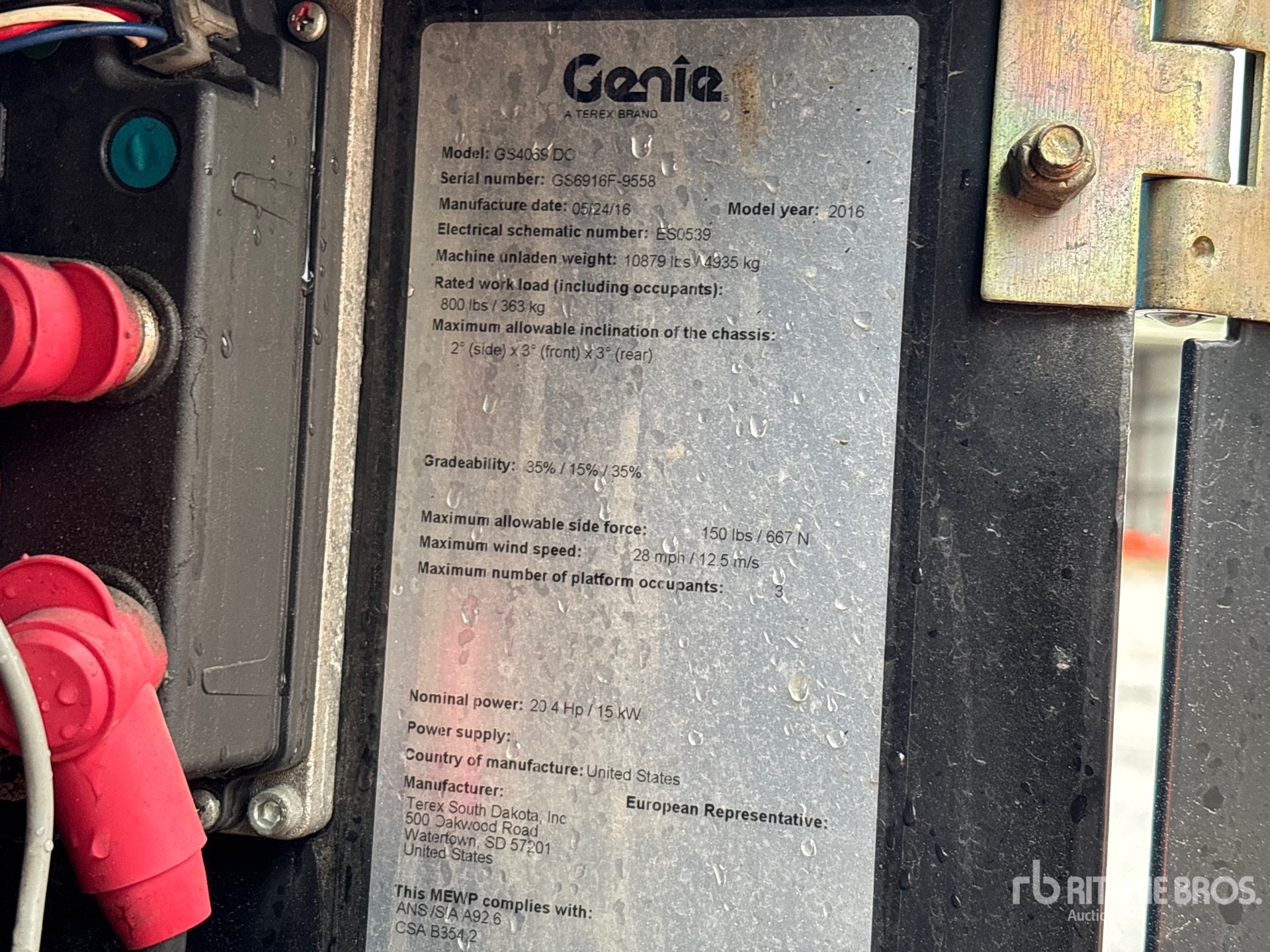 2016 Genie GS-4069