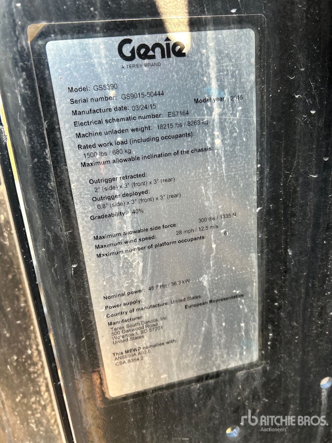 2015 Genie GS-5390RT