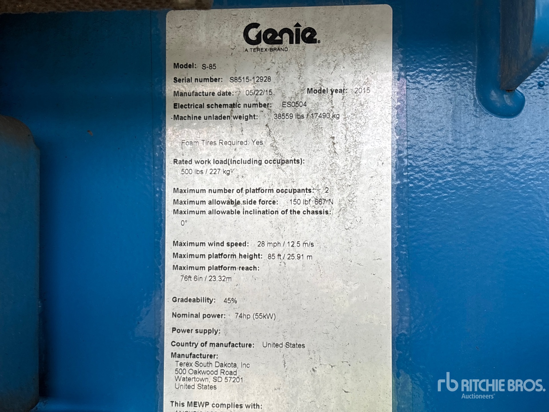 2015 Genie S85
