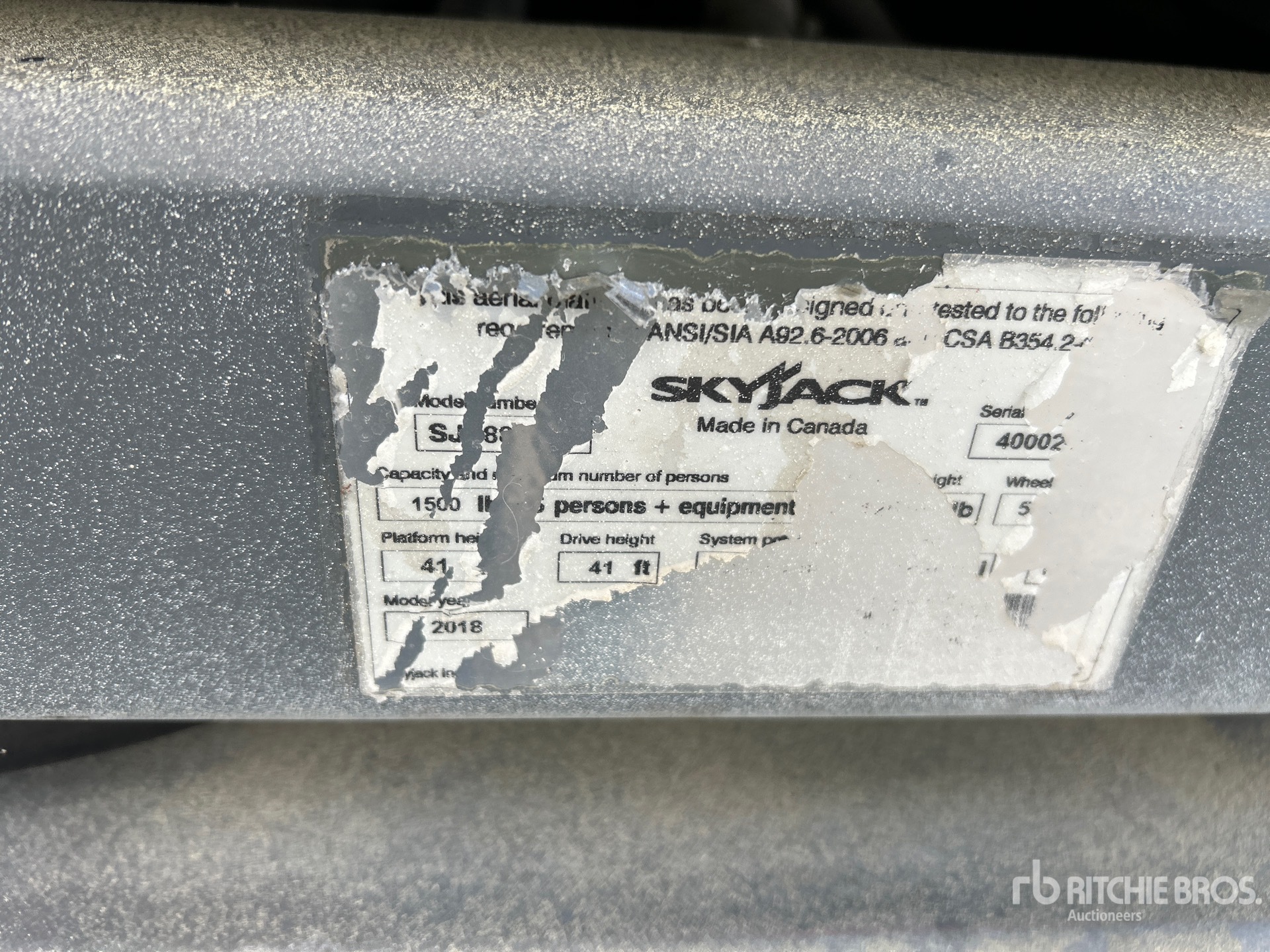 2018 Skyjack SJ8841RT