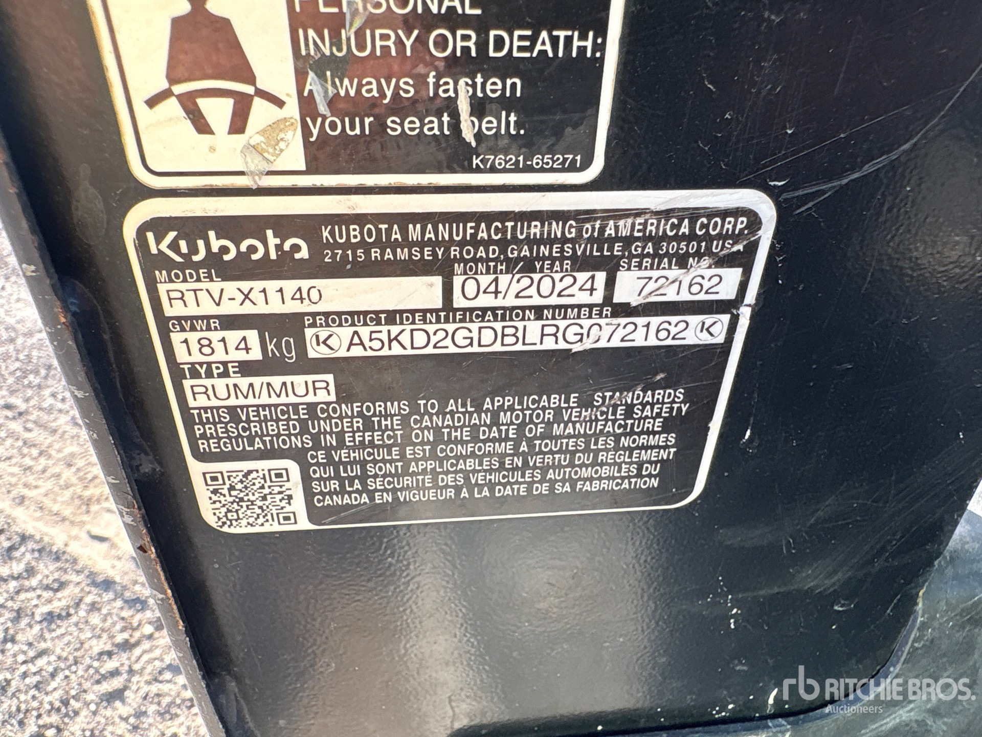 2024 Kubota RTV-X1140