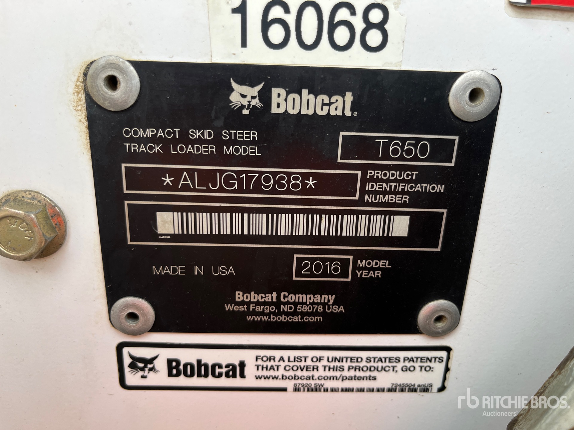 2016 Bobcat T650