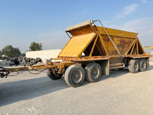 1998 Ranco 25 ft Quad/A Turntable B-Train Pup Belly Dump Trailer