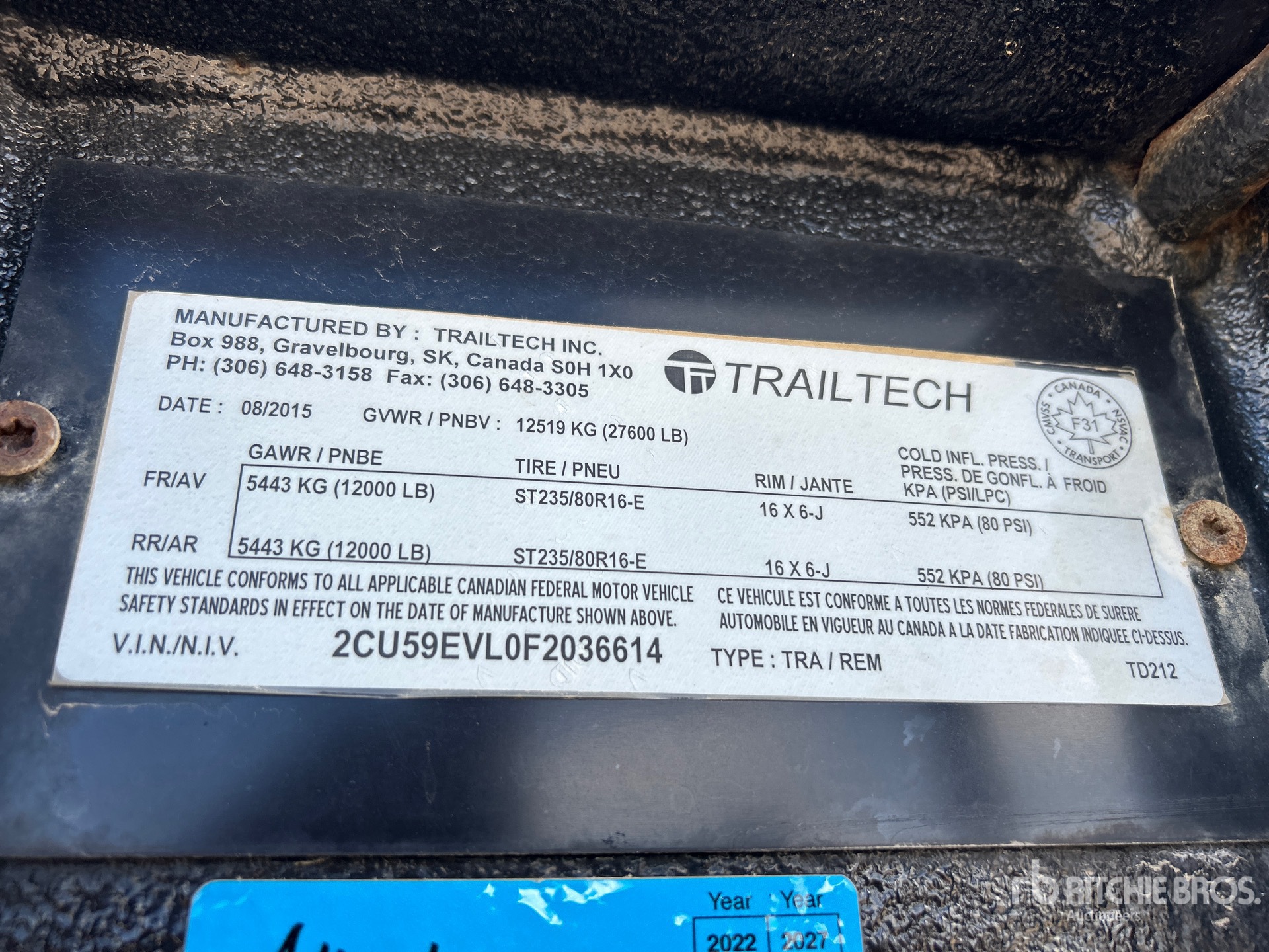 2015 Trailtech T212