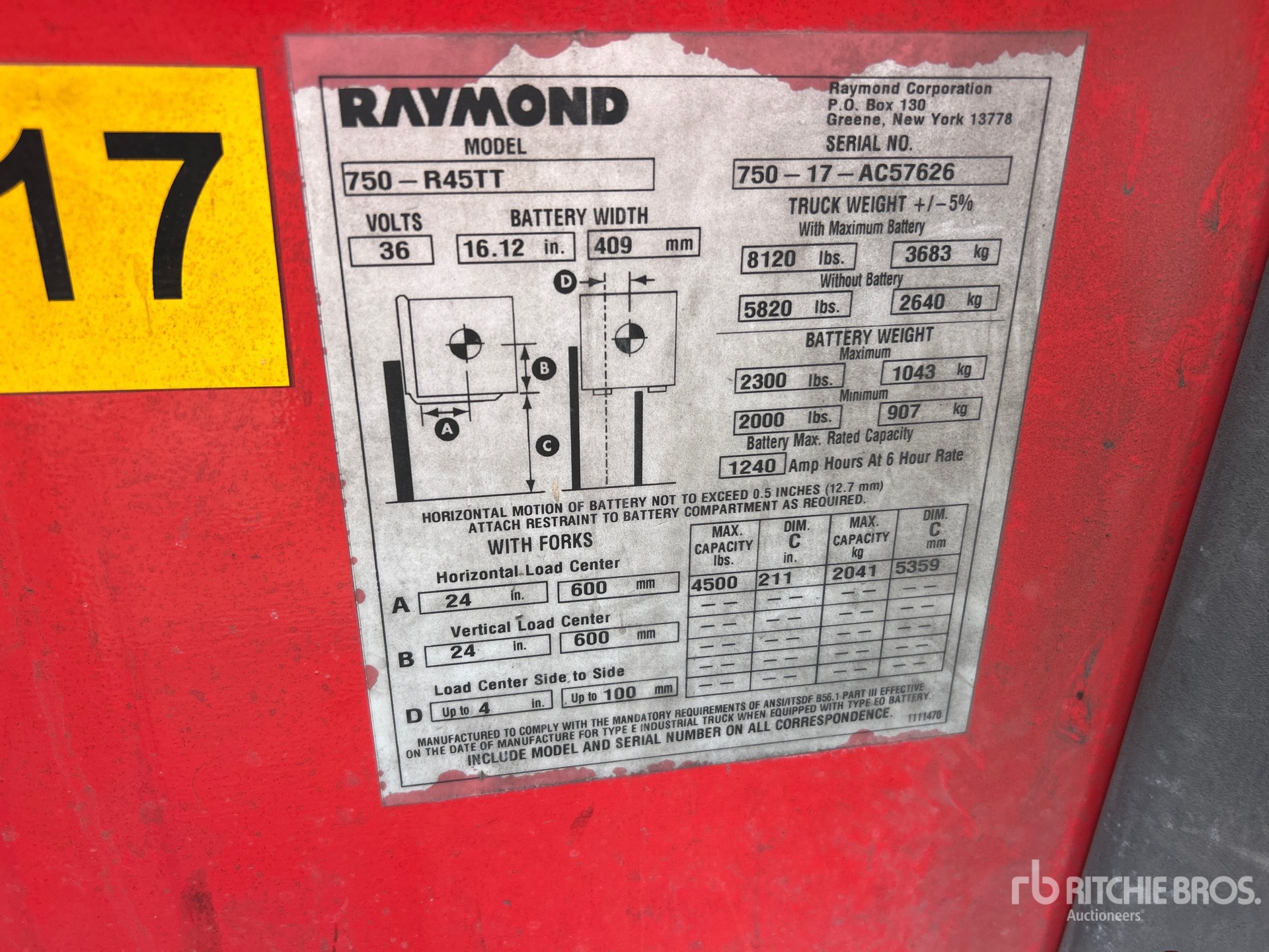 2017 Raymond 750-R45TT