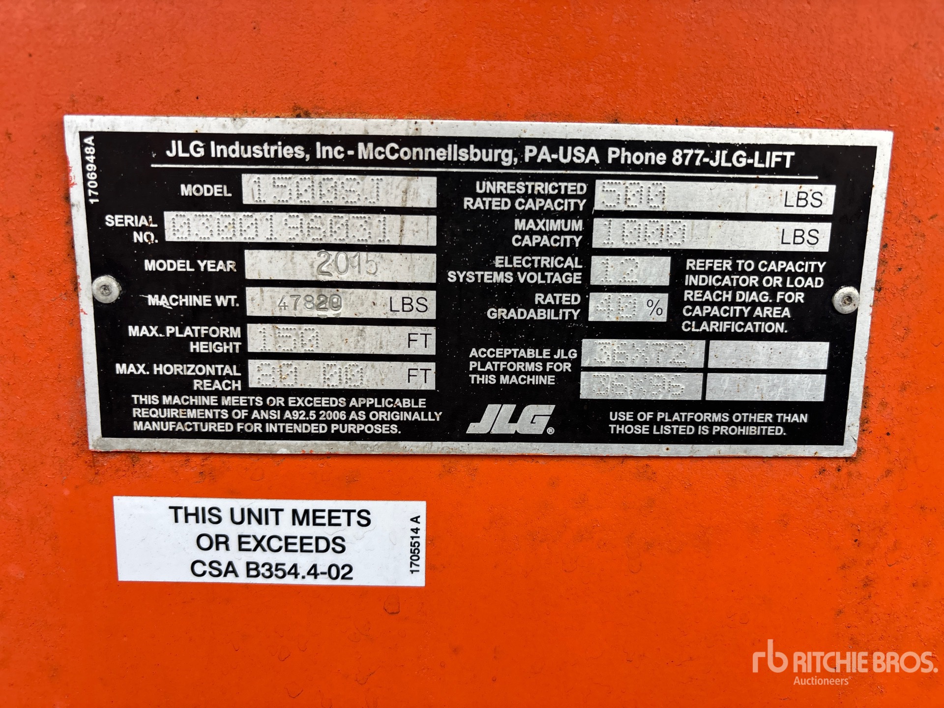 2015 JLG 1500SJ