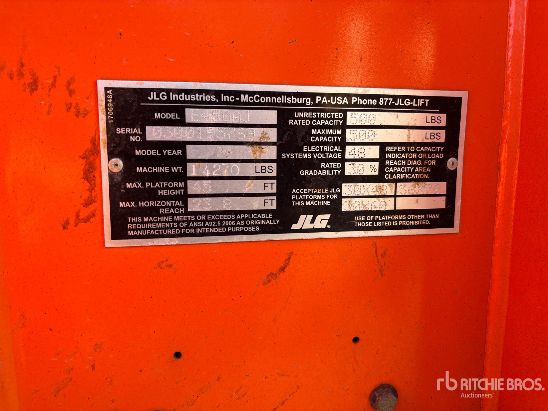 General Appearance with Serial Number / VIN