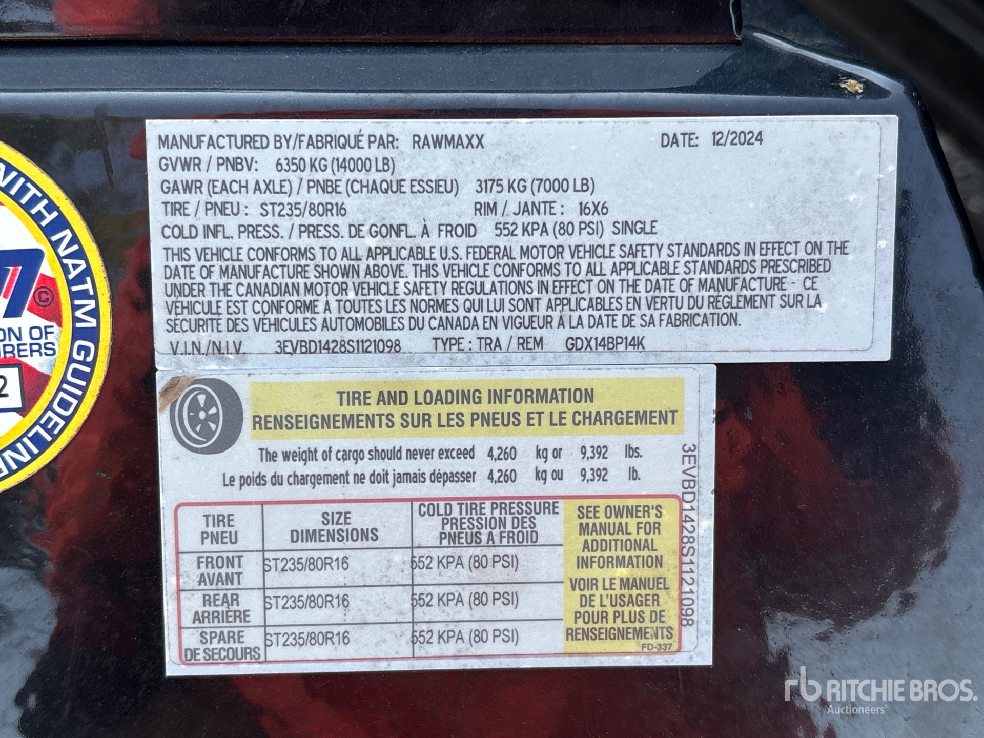 2025 Rawmaxx GDX14BP14K