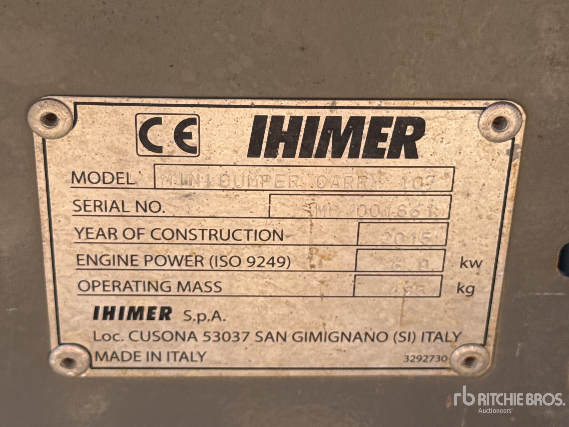 2015 IHI MINI DUMPER CAR