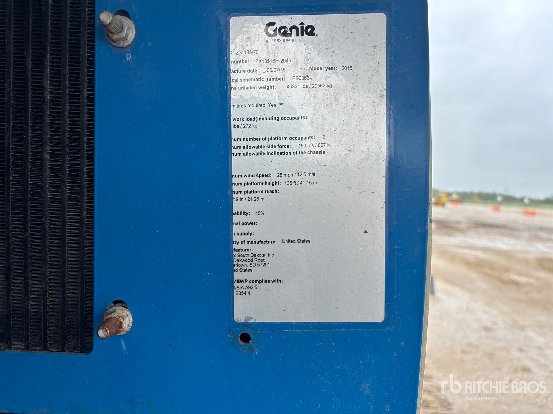 2016 Genie ZX-135/70