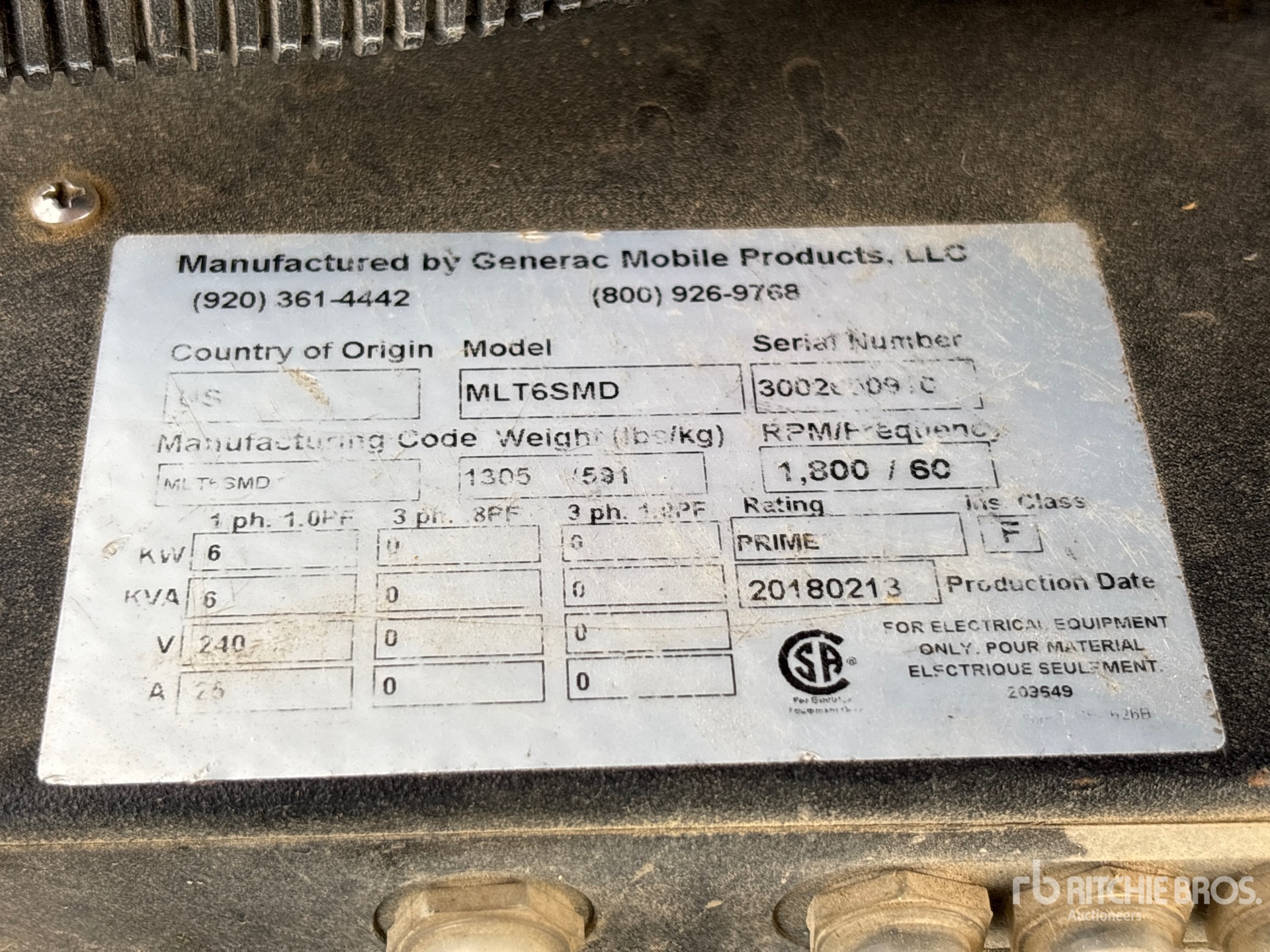 2018 Generac MLT6SM