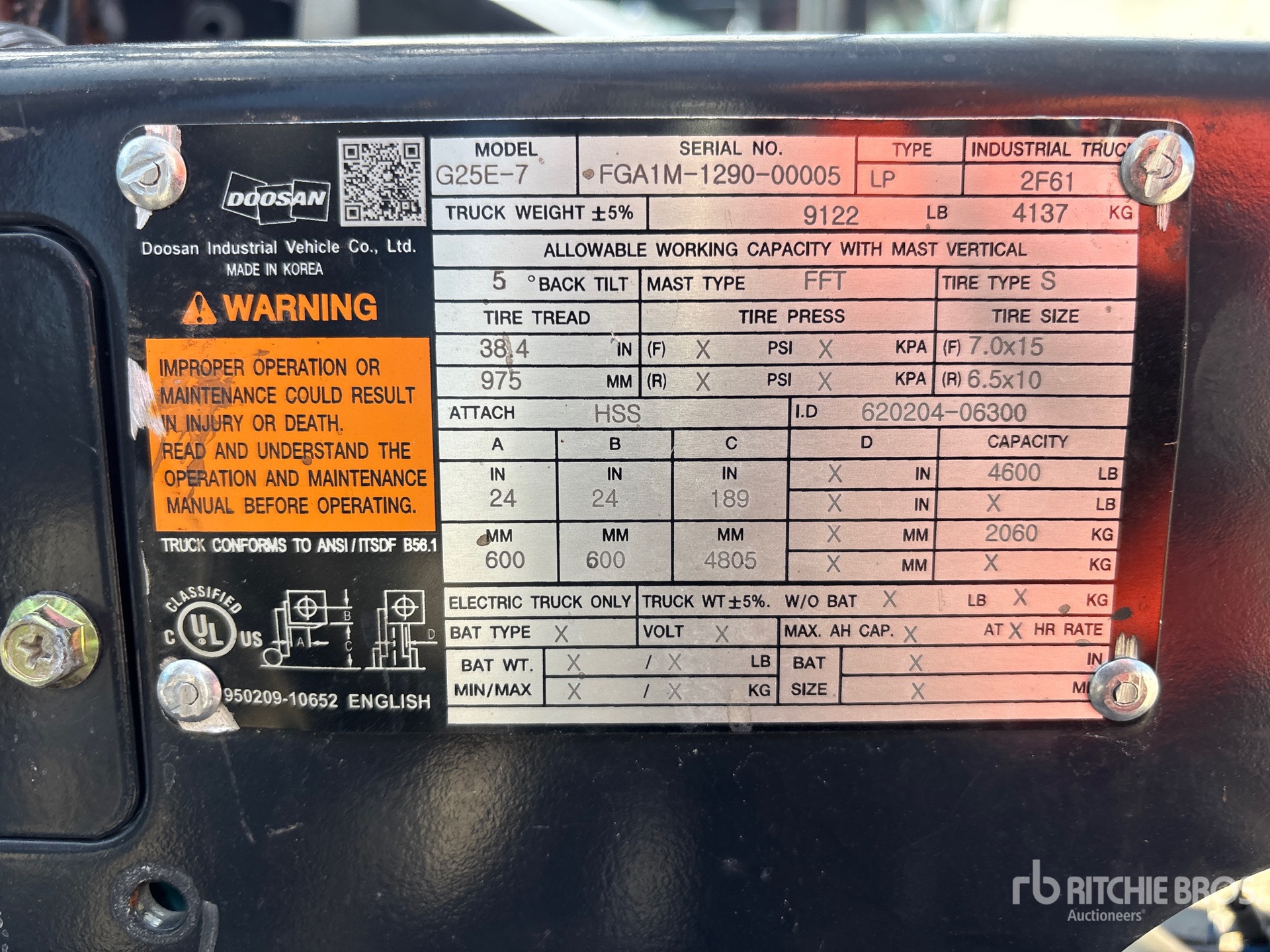 2022 Doosan G25E-7
