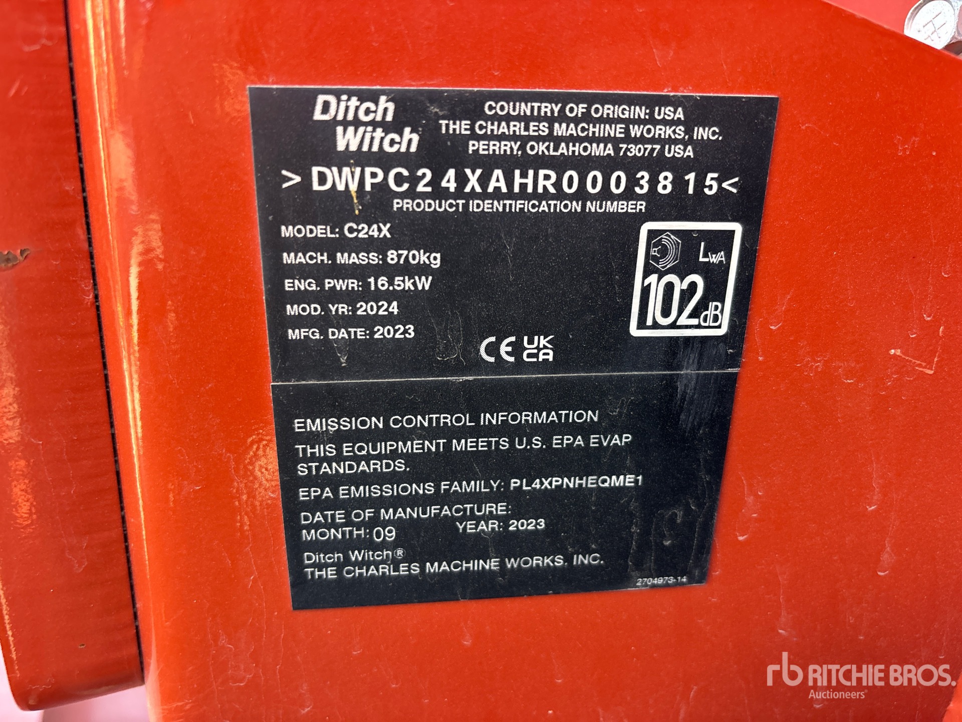 General Appearance with Serial Number / VIN