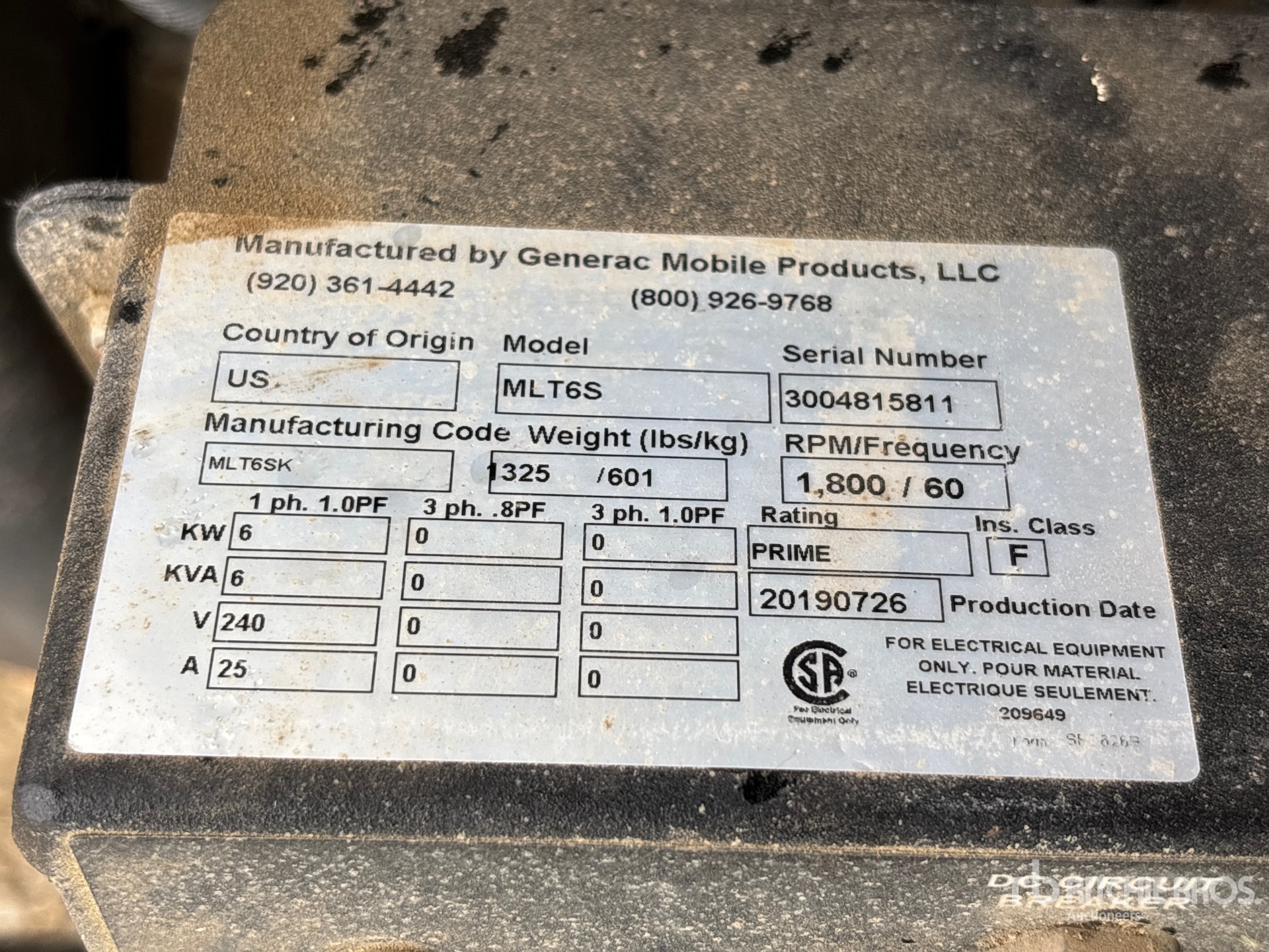2019 Generac MLT6S
