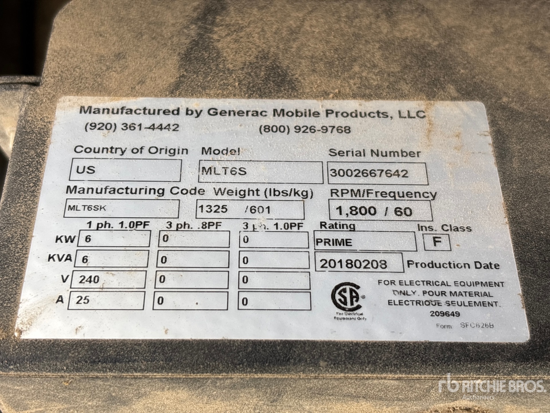 2018 Generac MLT6S