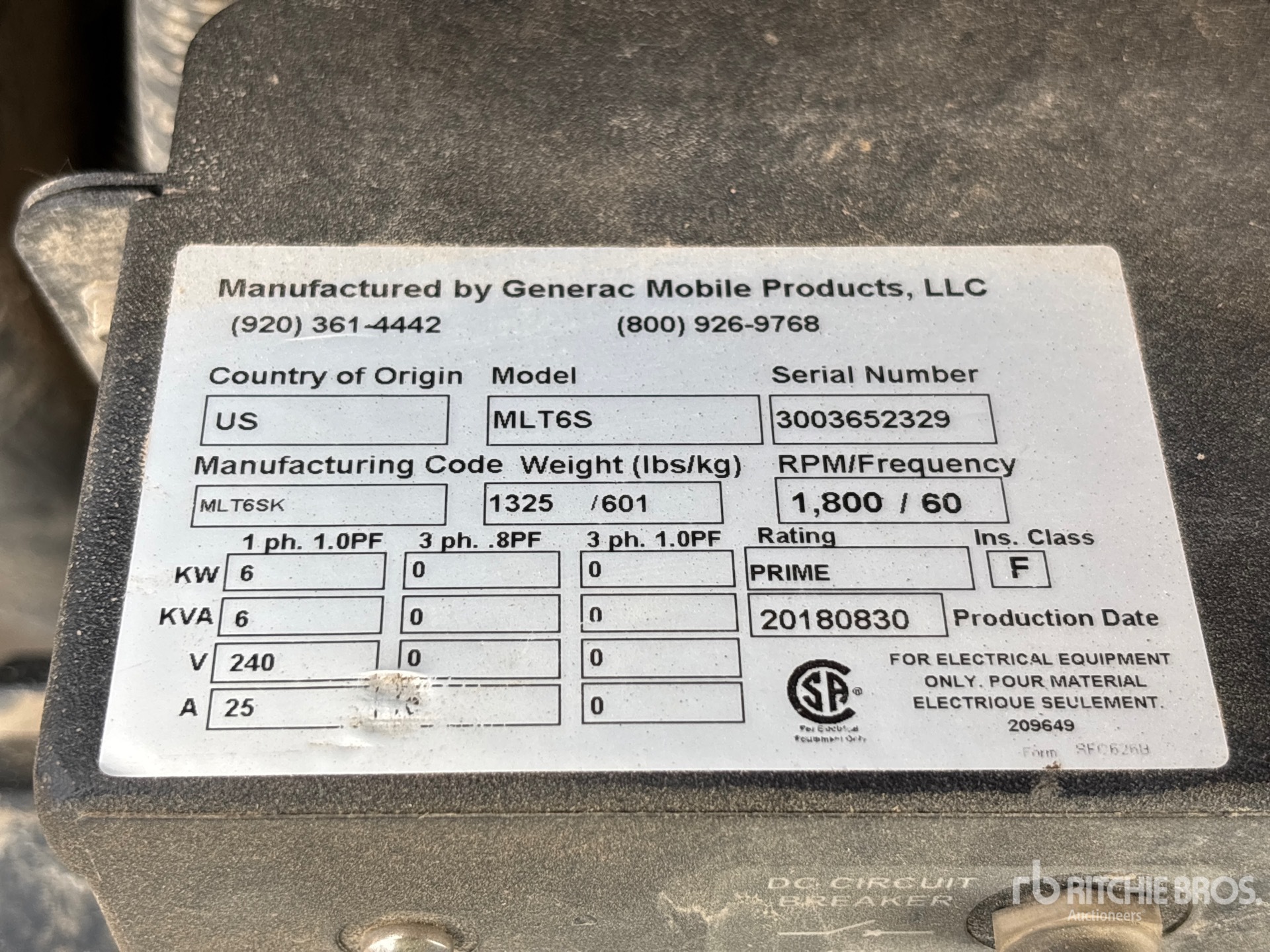 2018 Generac MLT6S