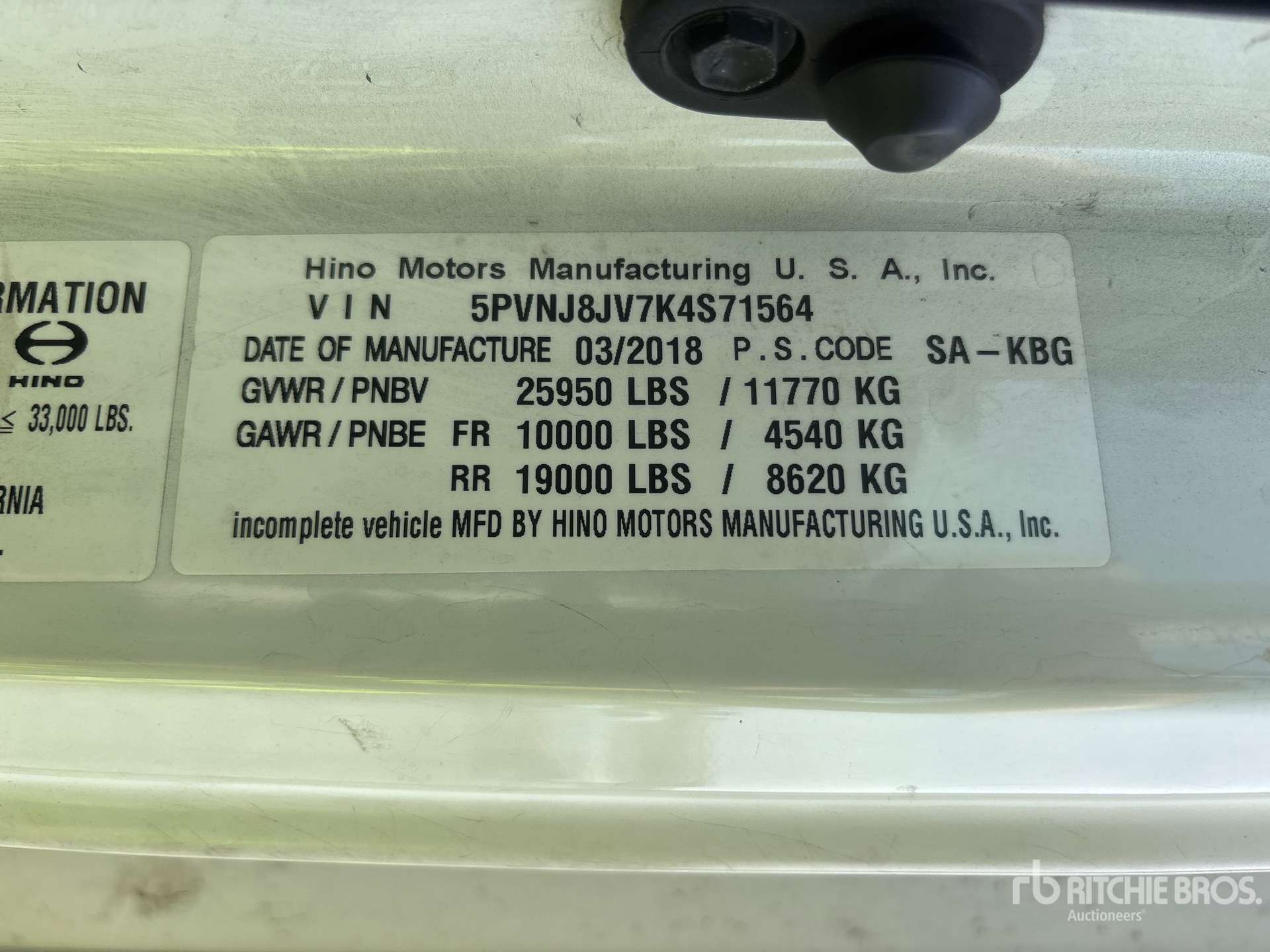 2019 Hino 268