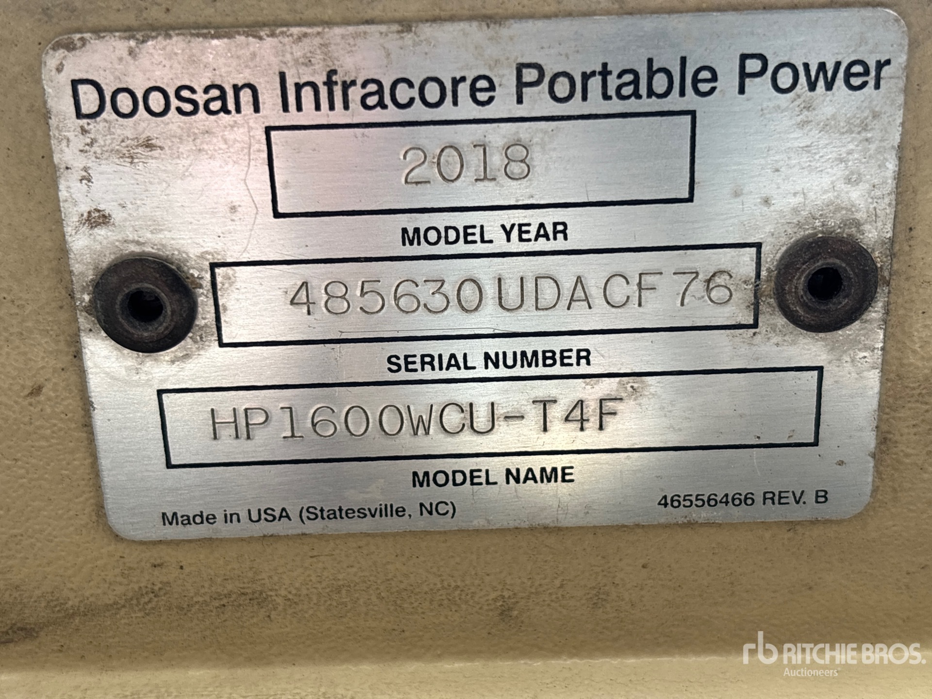 2018 Doosan Portable Power HP1600WCU-T4F