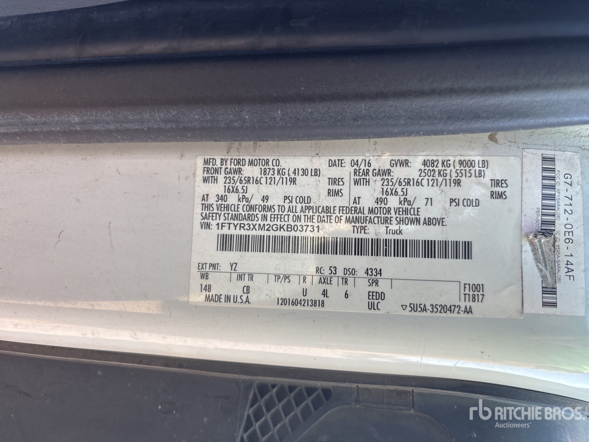 2016 Ford TRANSIT 250