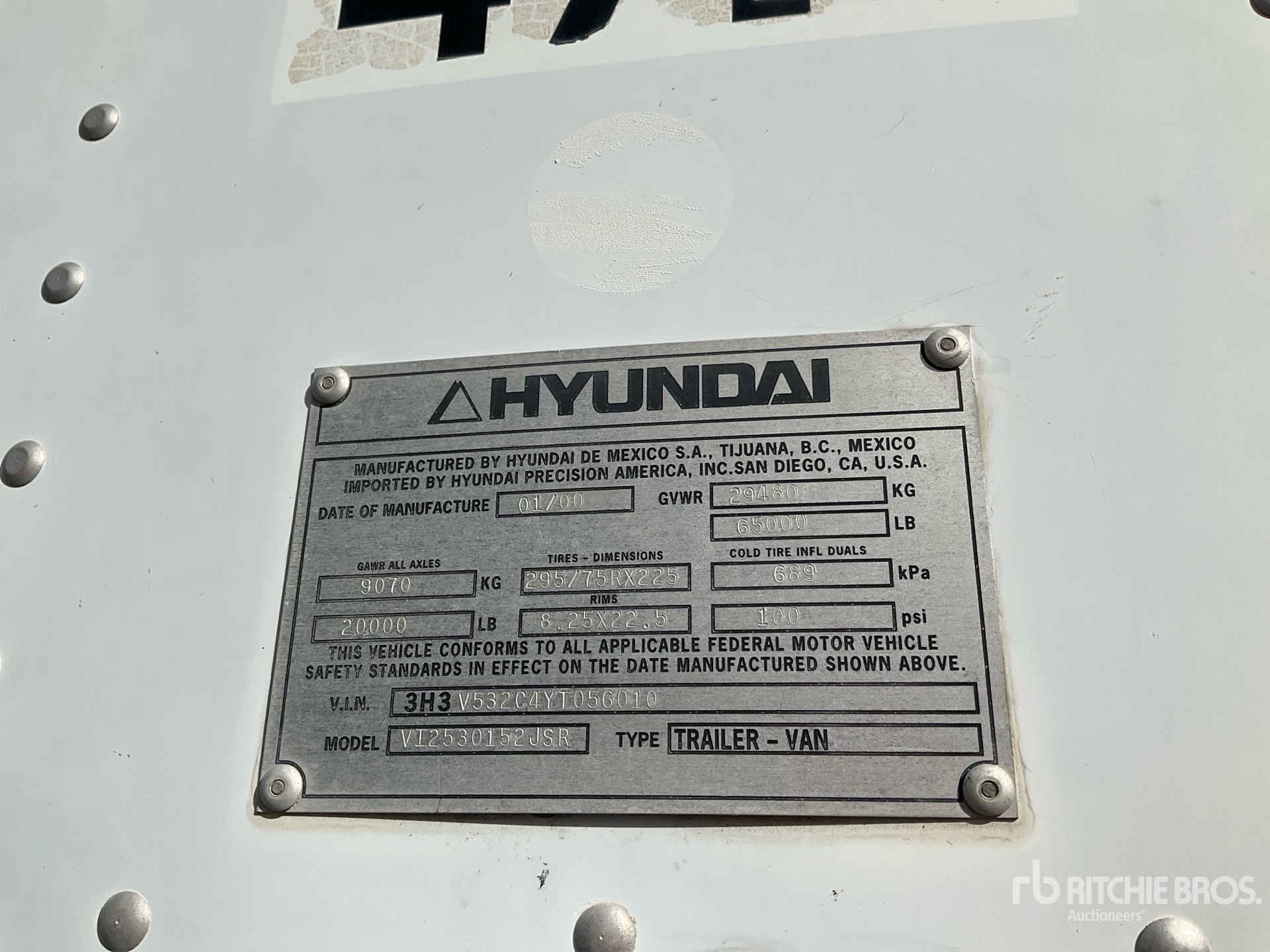 2000 Hyundai 53 FT X 102 IN T/A