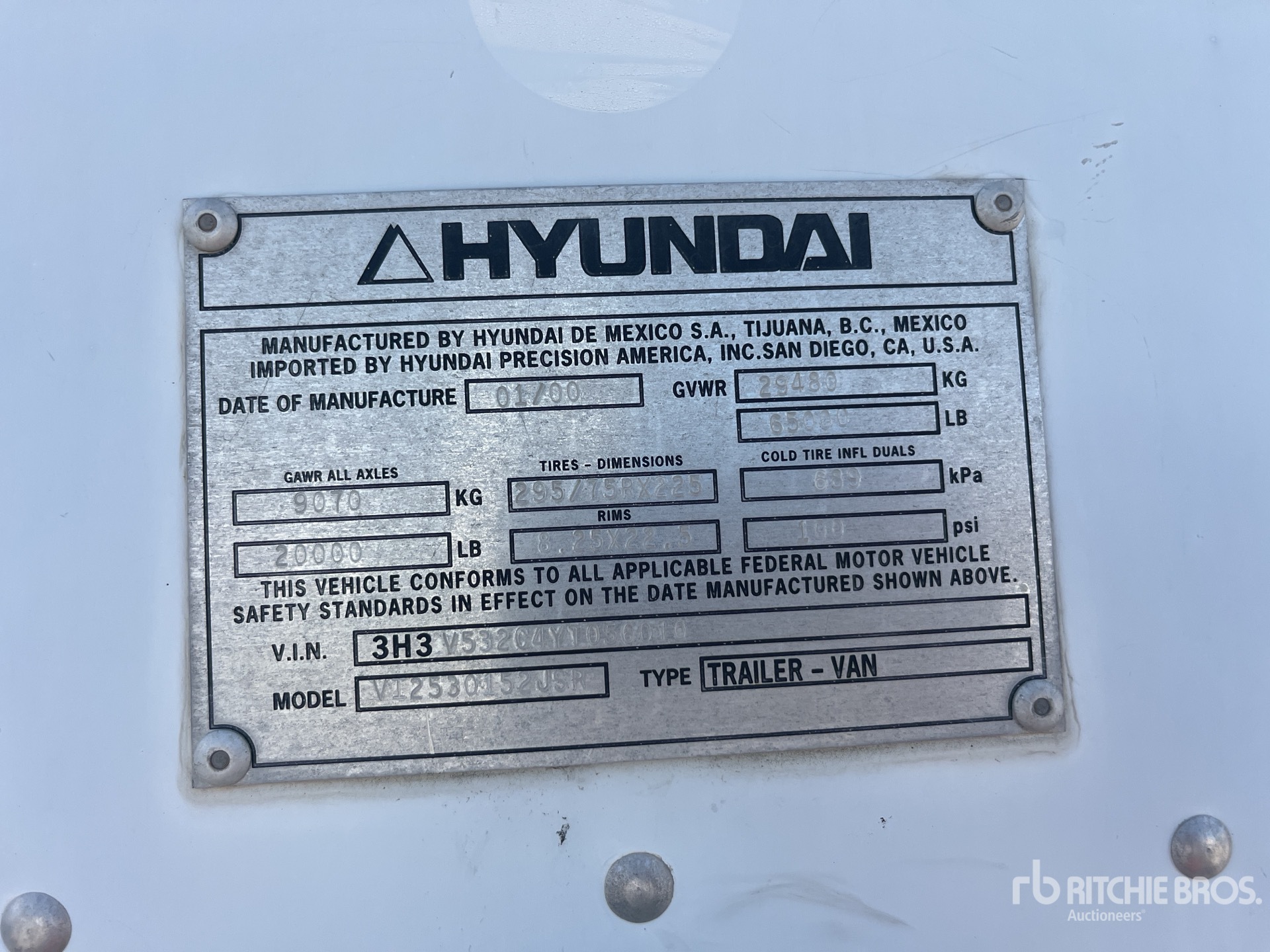 2000 Hyundai 53 FT X 102 IN T/A