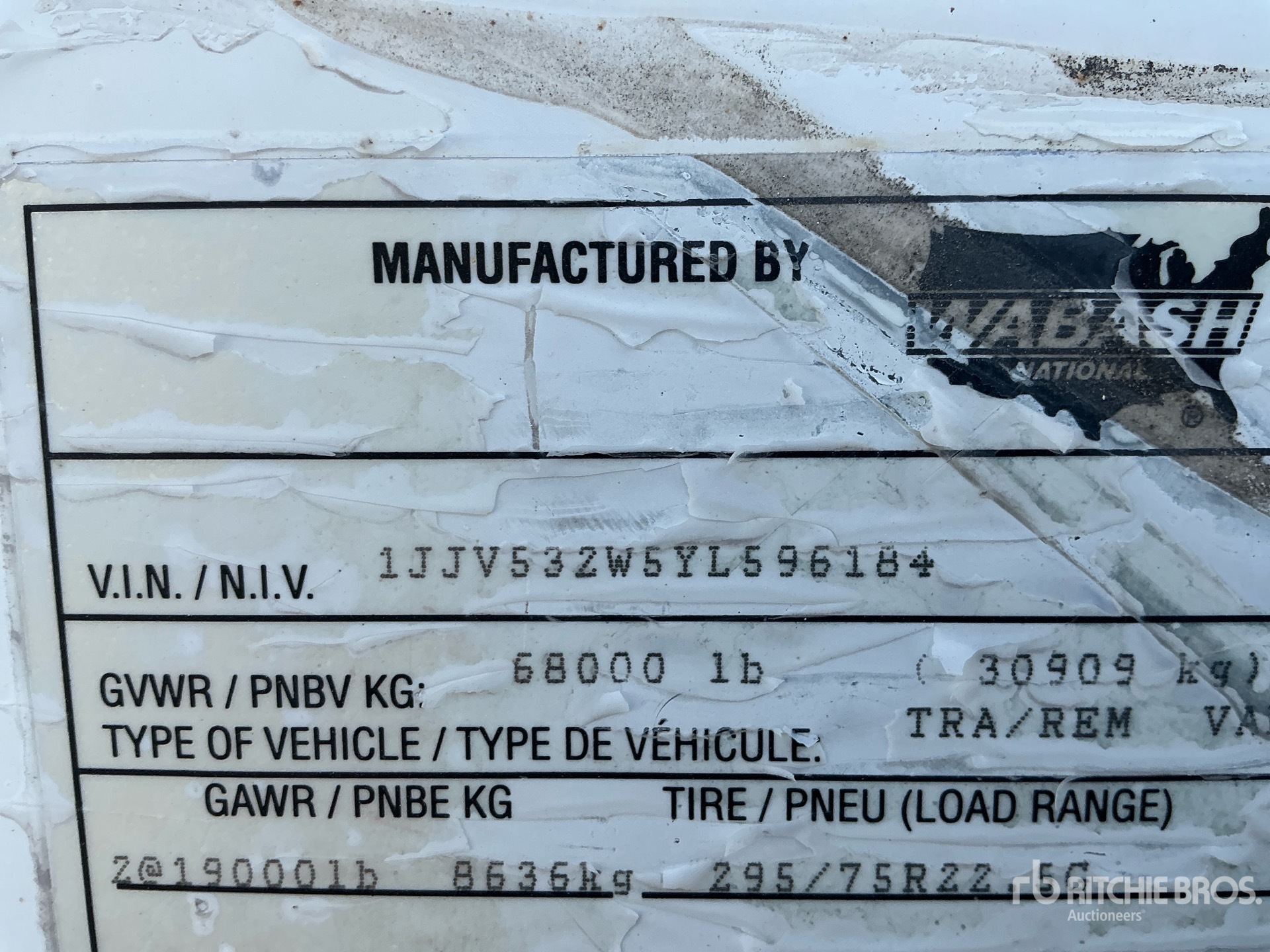 2000 Wabash 53 FT T/A