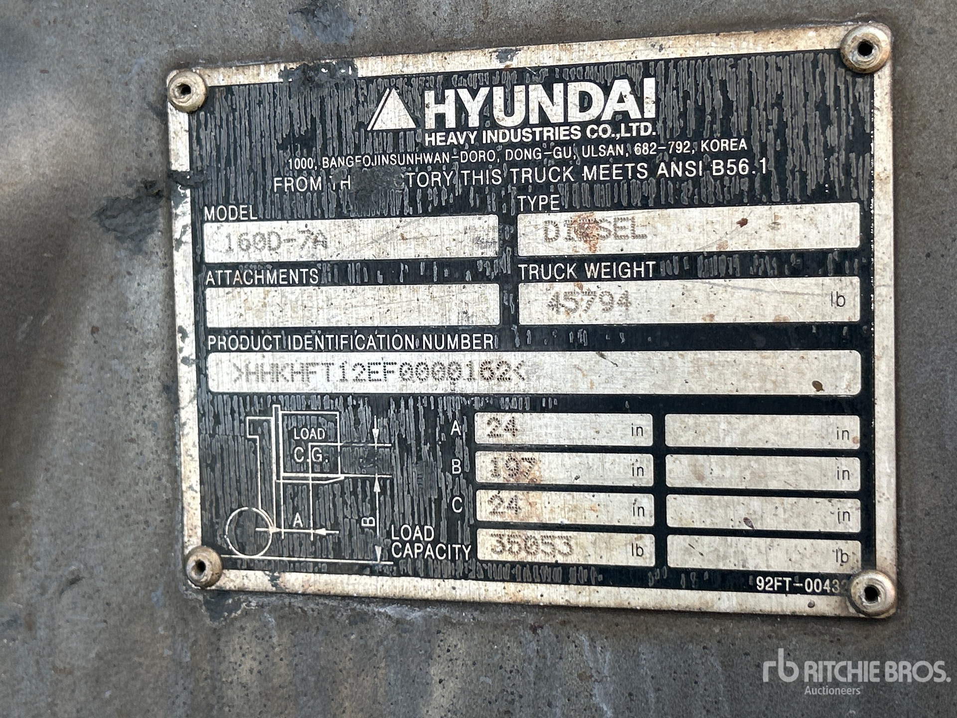 2015 Hyundai 160D7A