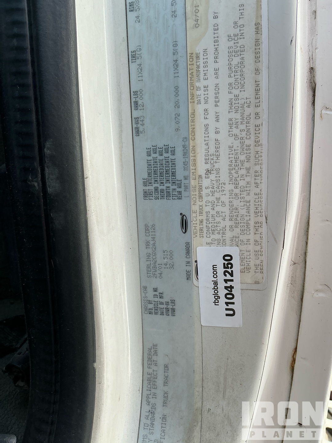 2002 Sterling A9500